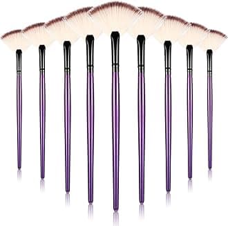 9 Pieces Facial Brushes Fan Mask Brushes, Soft Facial Applicator Brushes Tools for Peel Glycolic Mask Makeup for Mud Cream (Purple and Black)