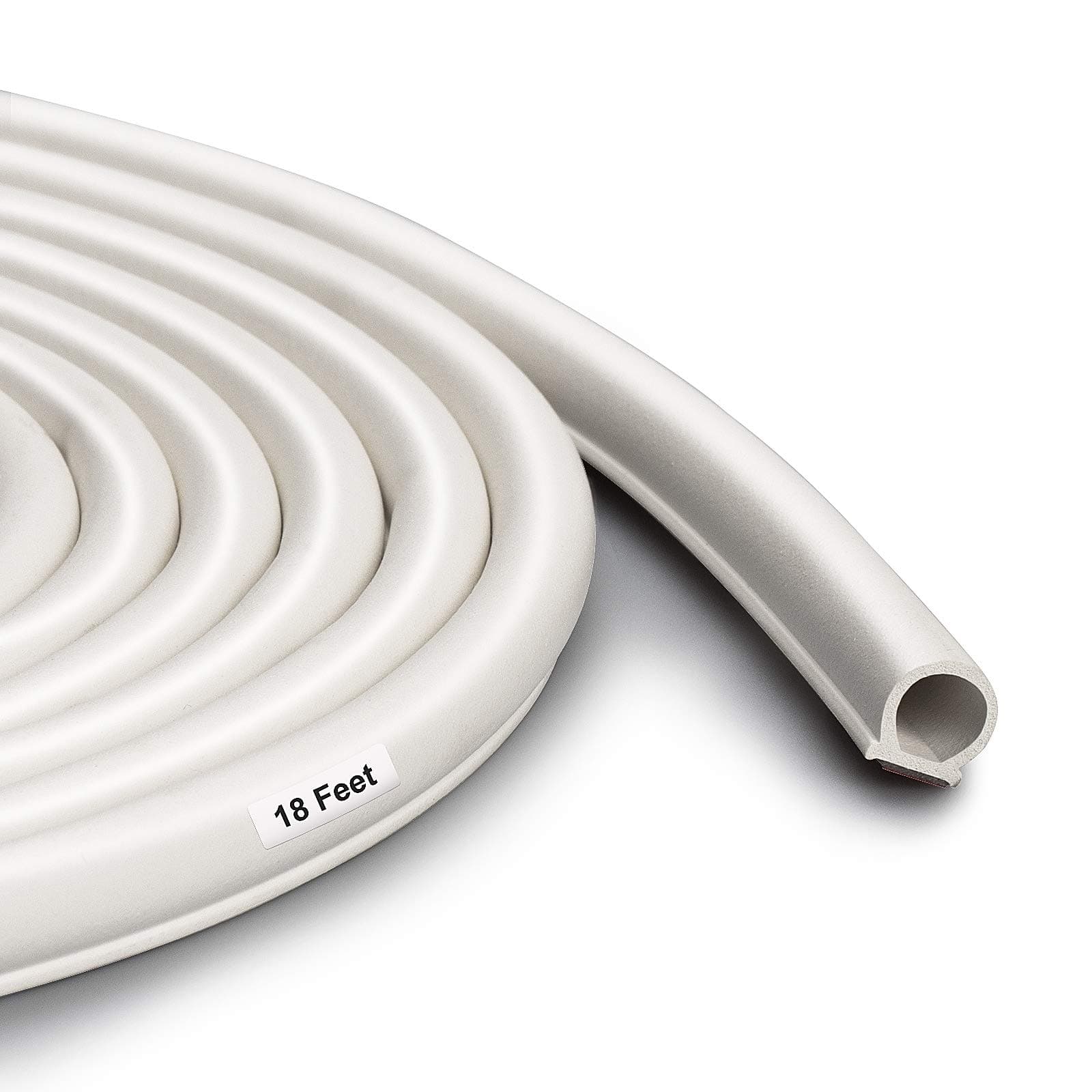 Weather Stripping Seal Strip for Doors/Windows, Self-Adhesive Backing Seals Large Gap, Easy Cut to Size 1 (White, 18FEET)