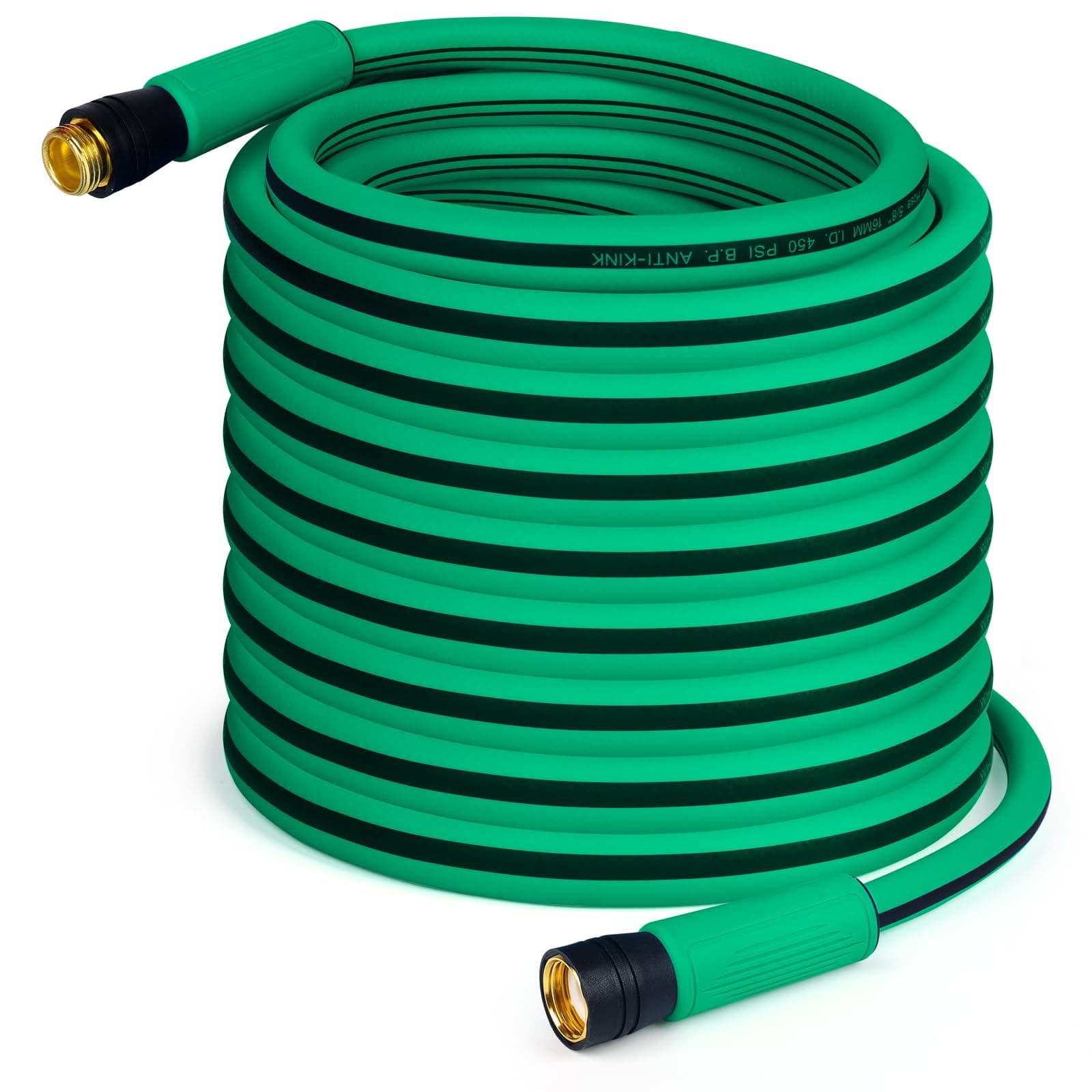 AIODE Garden Hose 5/8" x 25FT 3/4" Solid Brass Fittings Heavy Duty Water Hose Super Flexible All-weather Lawn & Garden Watering Equipment (25FT)