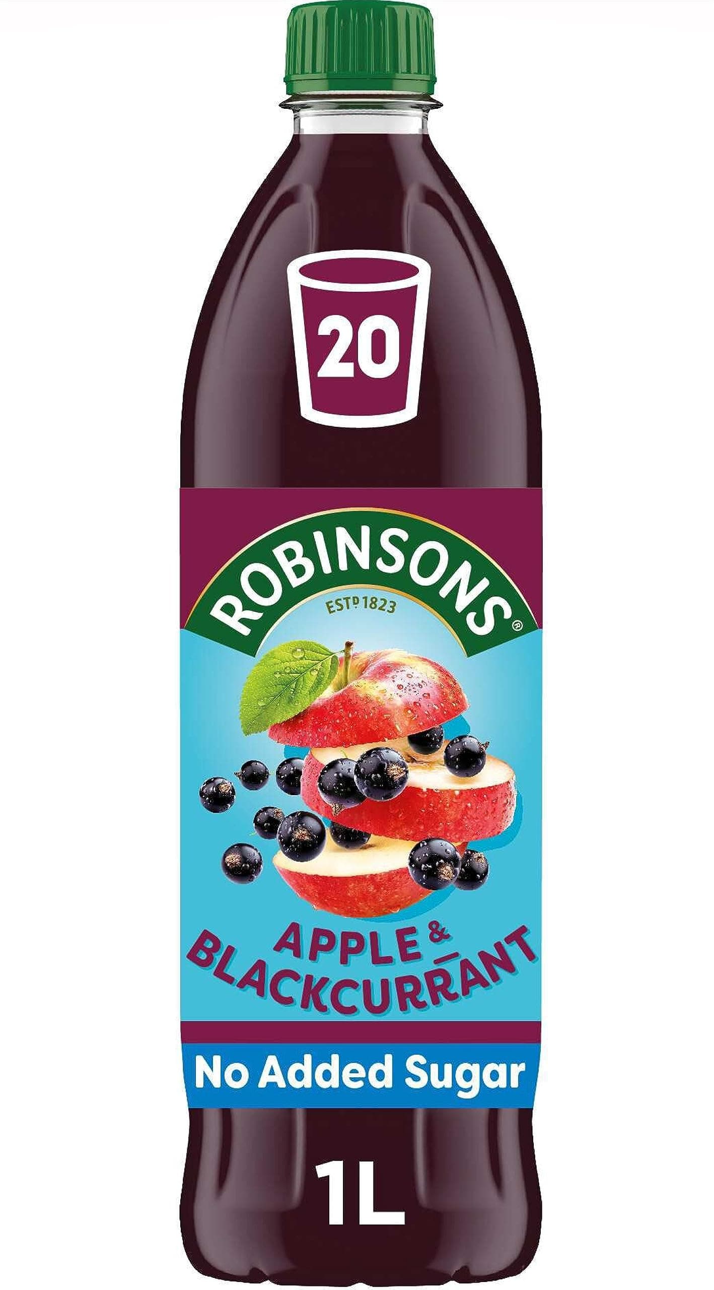 Robinsons Apple and Blackcurrant Squash No Added Sugar, 1L