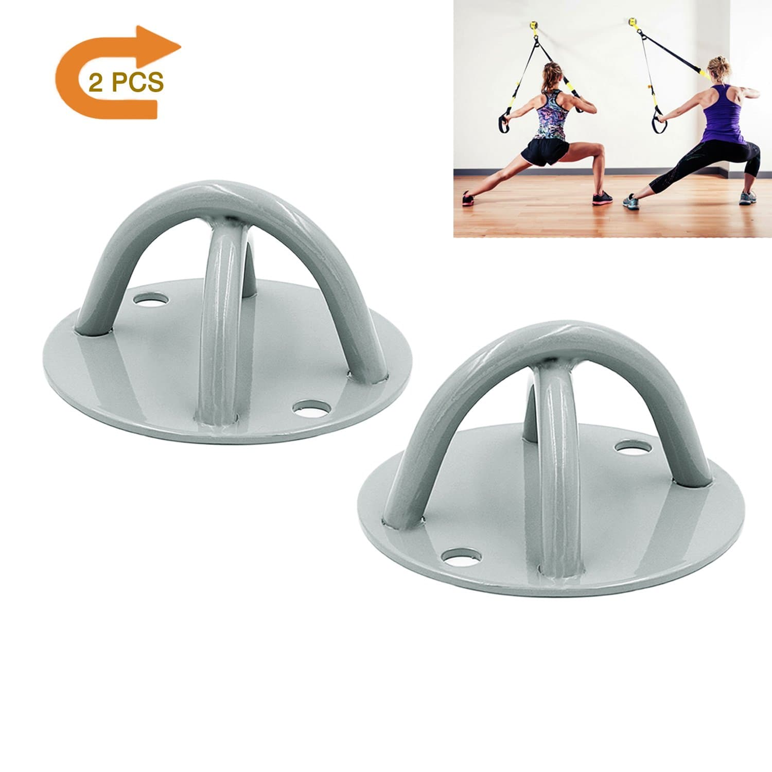 PIONGHD Wall Mount Bracket for Suspension Straps. Wall and Ceiling Mount for Yoga Trapeze Ceiling Hooks, Olympic Rings, Body Weight Strength Training Systems, Yoga Swings & Boxing Equipment (2pcs)