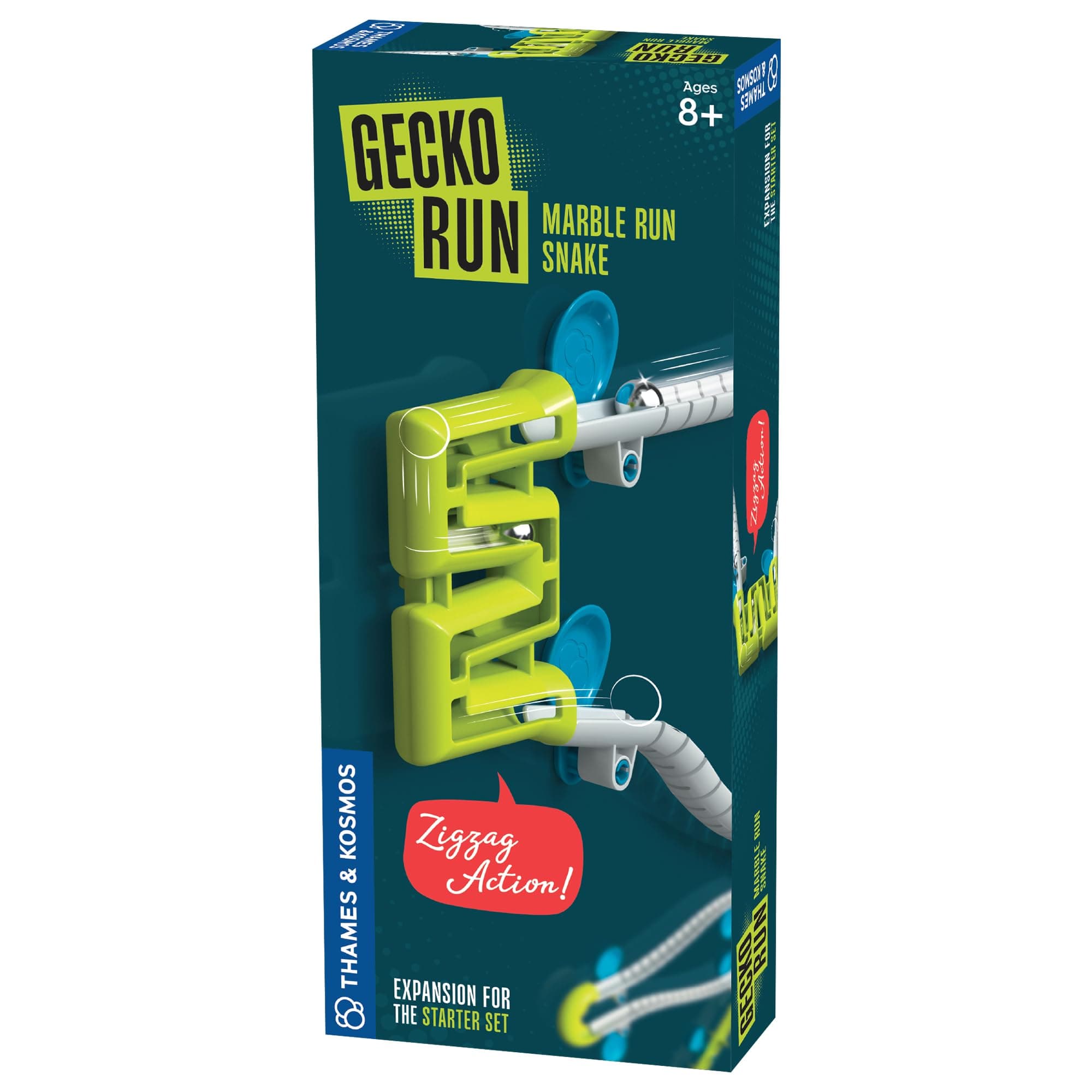 Gecko Run Marble Run Snake Expansion Pack – Extra Zigzag Maze for Vertical Marble Run Starter Set; Fast, No-Mess Setup, Residue-Free Nano-Adhesive Pads for Hours of Creative Play