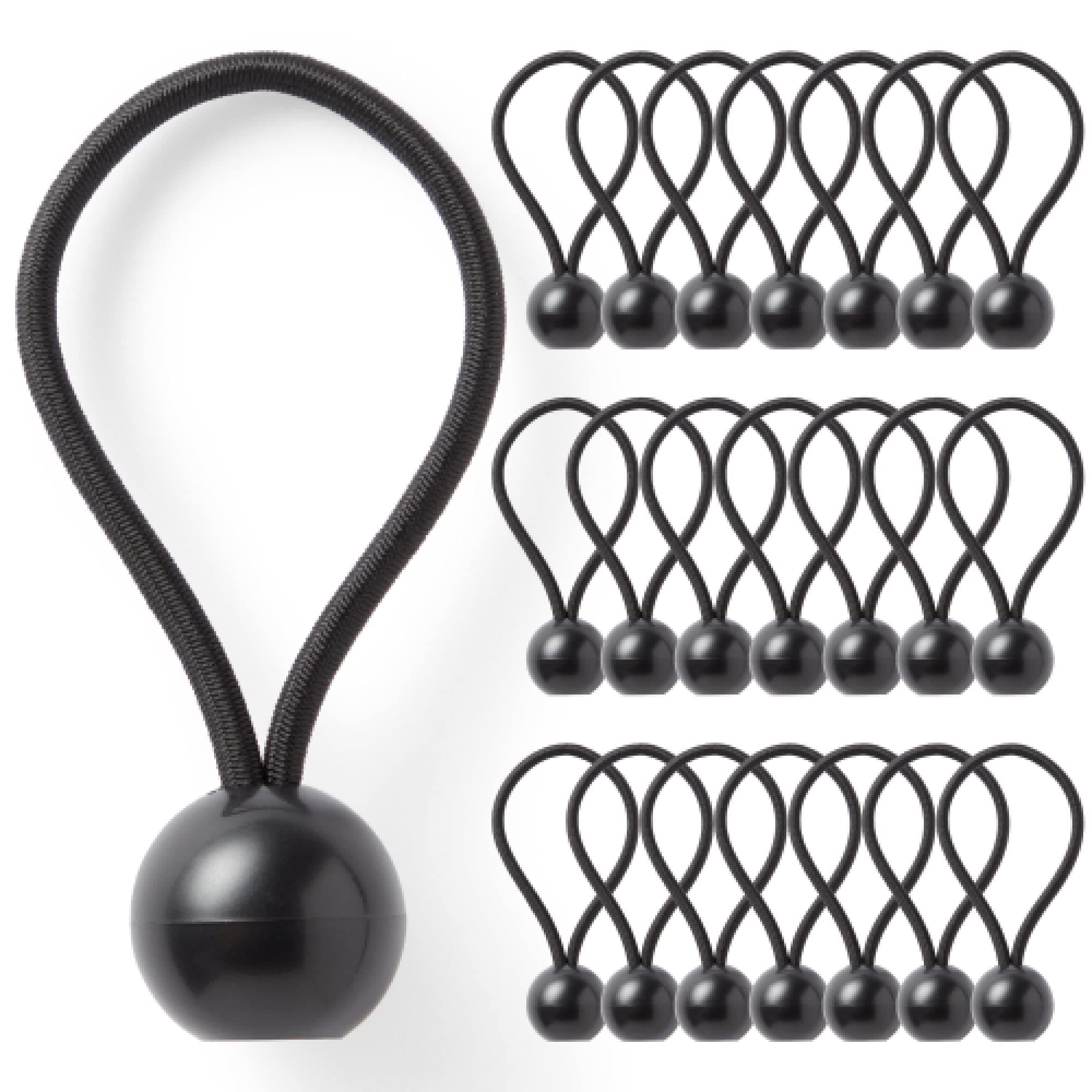 Pluvios - Heavy Duty Bungee Cords with Hooks - 10 Pack – Choice of Sizes - Multi-Purpose Elastic Bungee Straps for Luggage, Roof Racks, Camping - Weatherproof & UV Resistant (4" (10CM) - Black)