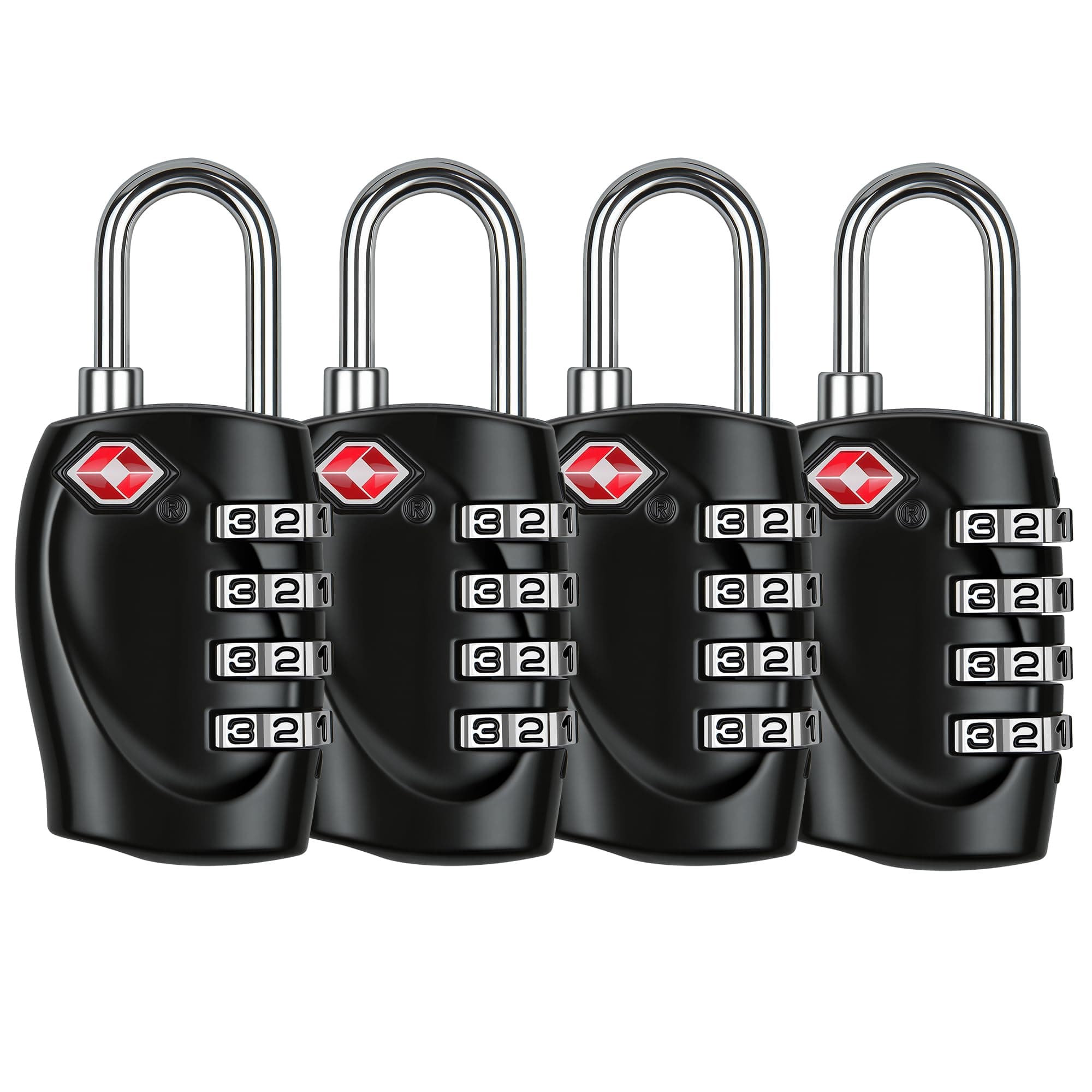 T Tersely (4 Pack)TSA Approved Luggage Combination Locks, 4 Digit Combination Padlock with Alloy Body TSA Lock for Travel Bag, Suit Case, Lockers, Gym, Bike Locks or Other