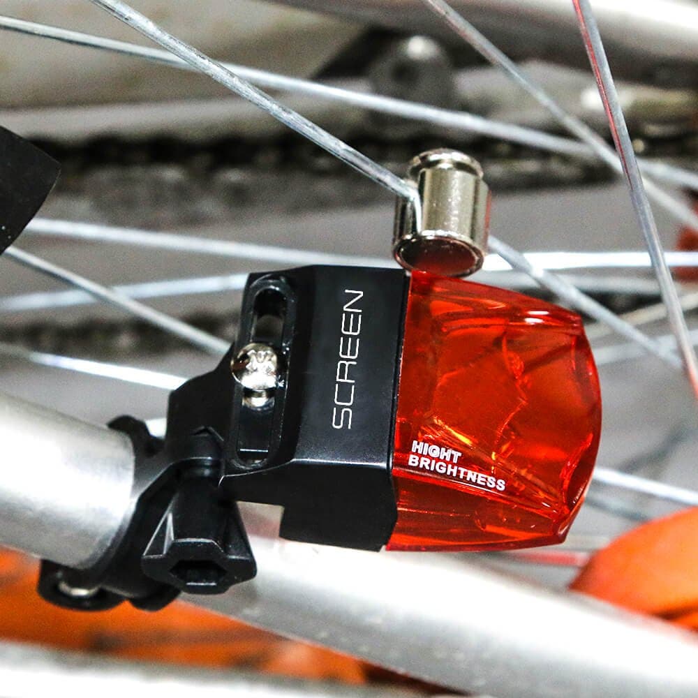 SCREEN No Need Battery Bike Light, LED Red Bicycle Tail Light Magnetic,Headlight no Need Rechargeable Accessories for Any Road Bike Riding