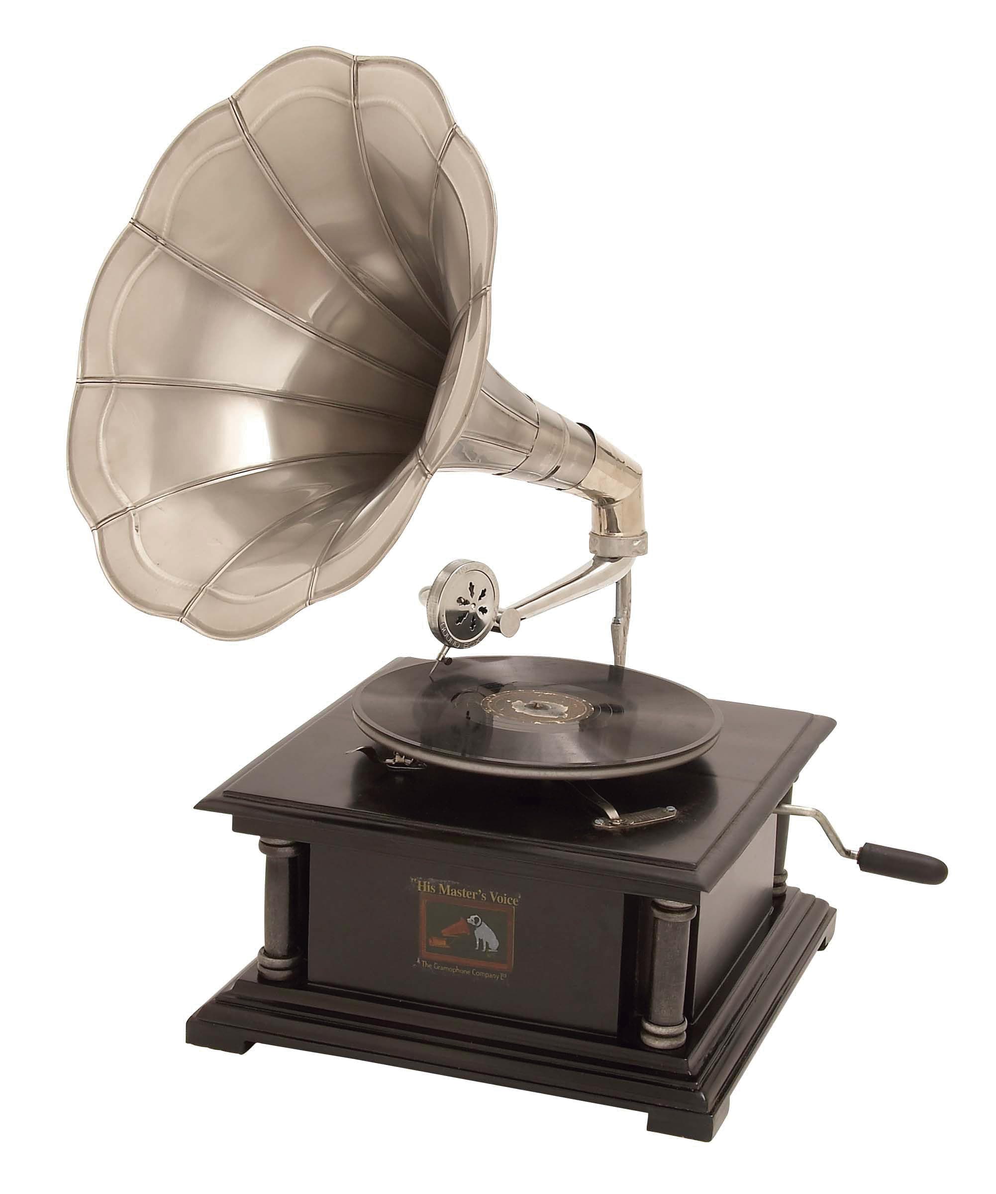 Deco 79 Wood Gramophone, 26 by 14-Inch