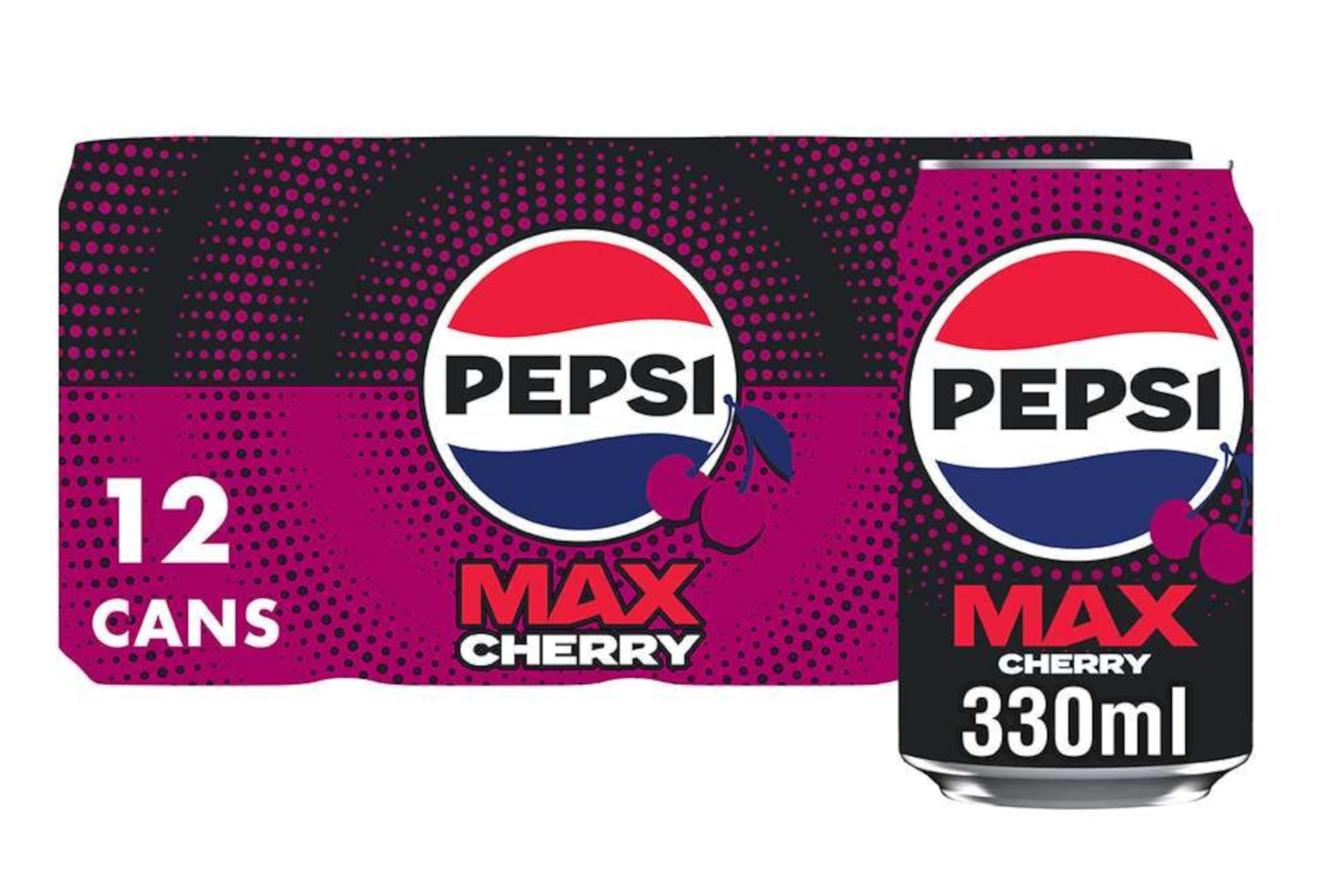 Pepsi Max Cherry - No Sugar - 12 x 330ml cans