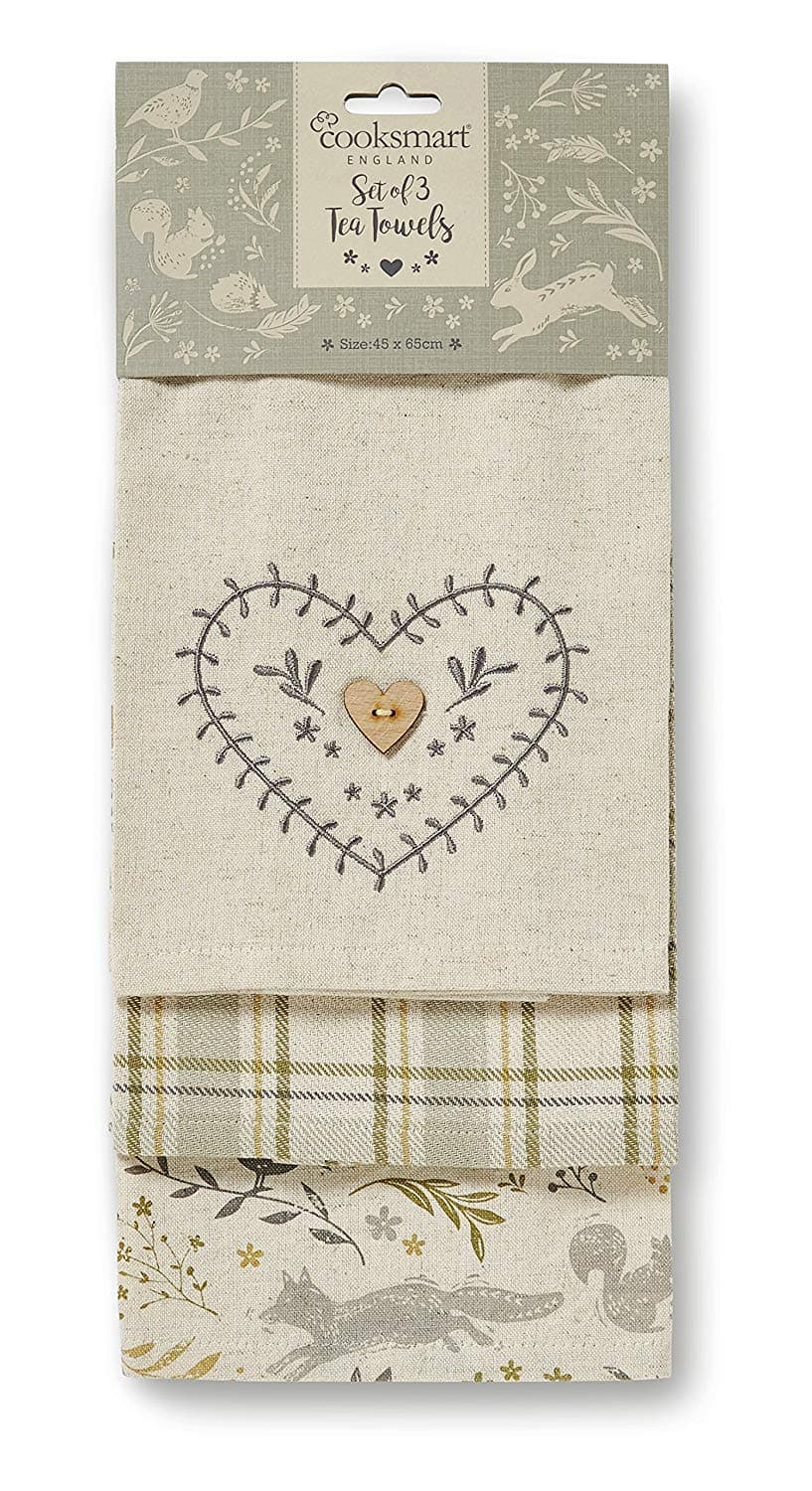 3XTea Towel, Cotton, Natural, One