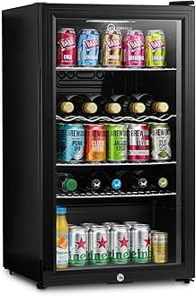 Subcold Super85 LED - Under-Counter Fridge | 85L Beer, Wine & Drinks Fridge | LED Light + Lock and Key | Energy Efficient (Black, 85L)…