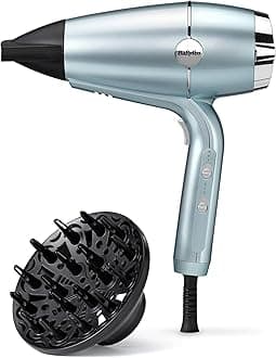 BaByliss DC Hair Dryer 2100w | Advanced Plasma Ionic Technology & Lightweight For Easy Handling| Super HtDC Motor With 2.5m Swivel Ball Cord |Salon-quality Results At Home| D773DSDE(Blue)