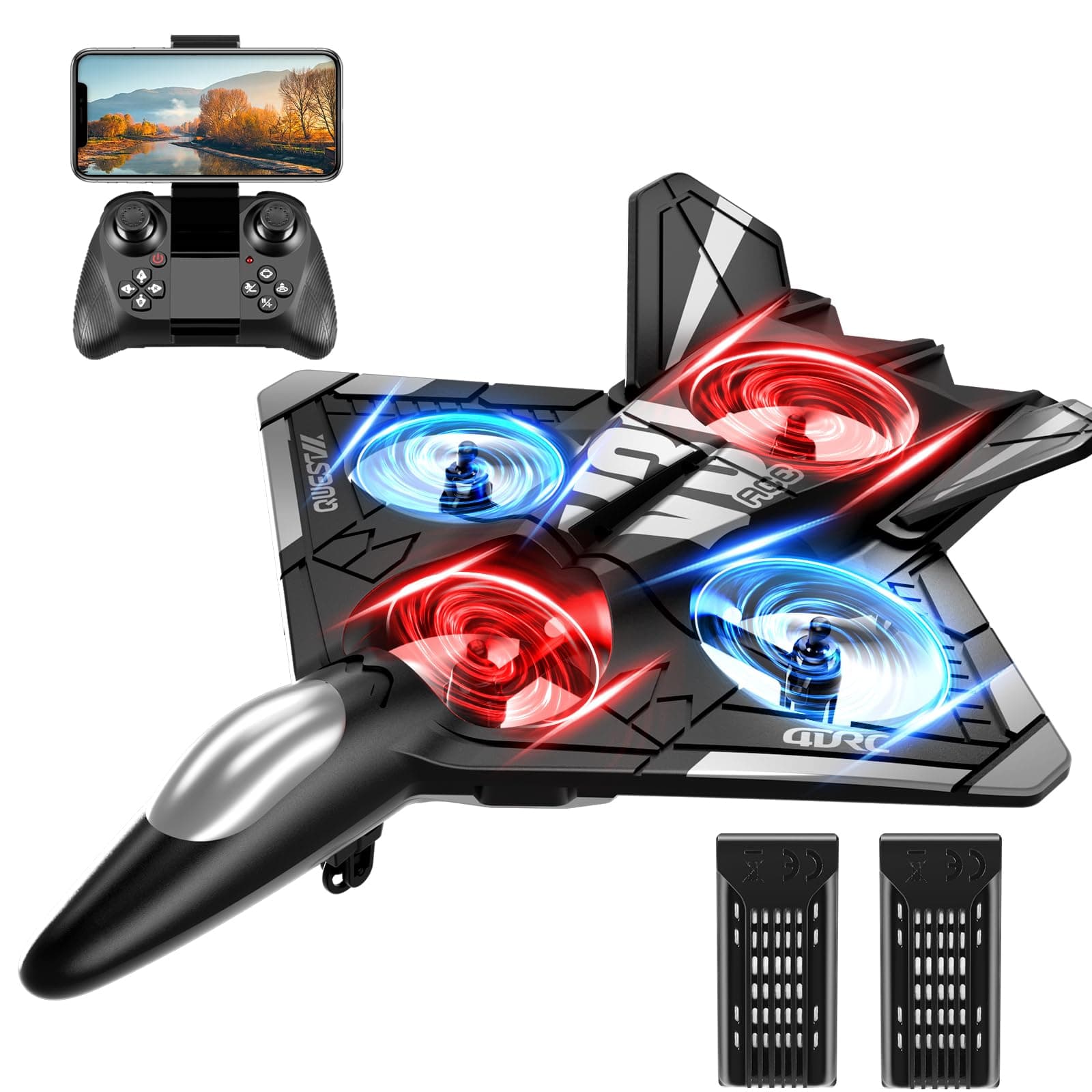 4DRC Remote Control Foam Airplane Toys Black