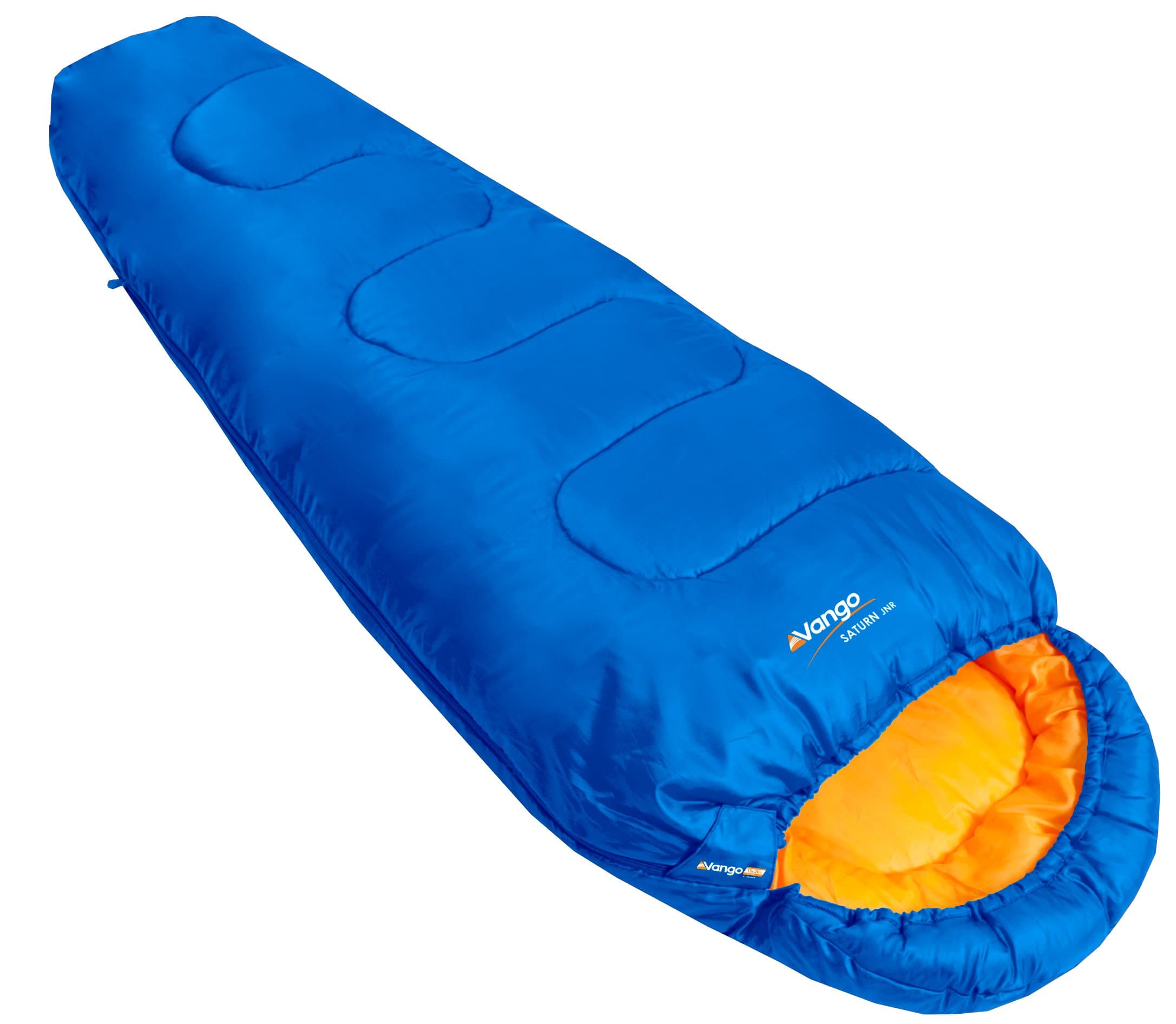 Vango Saturn Kids' Sleeping Bag, Atlantic Blue - Size 170 x 70 cm [Amazon Exclusive], Mummy Shaped for Boys or Girls, 2 Season Summer Camping, Garden, Indoors, Washable