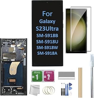 - Galaxy S23 Ultra LCD Screen with Frame Replacement for Samsung Galaxy S23 Ultra SM-S918U S918A S918W LCD Screen Display Touch Digitizer with Frame+Tool (Black)