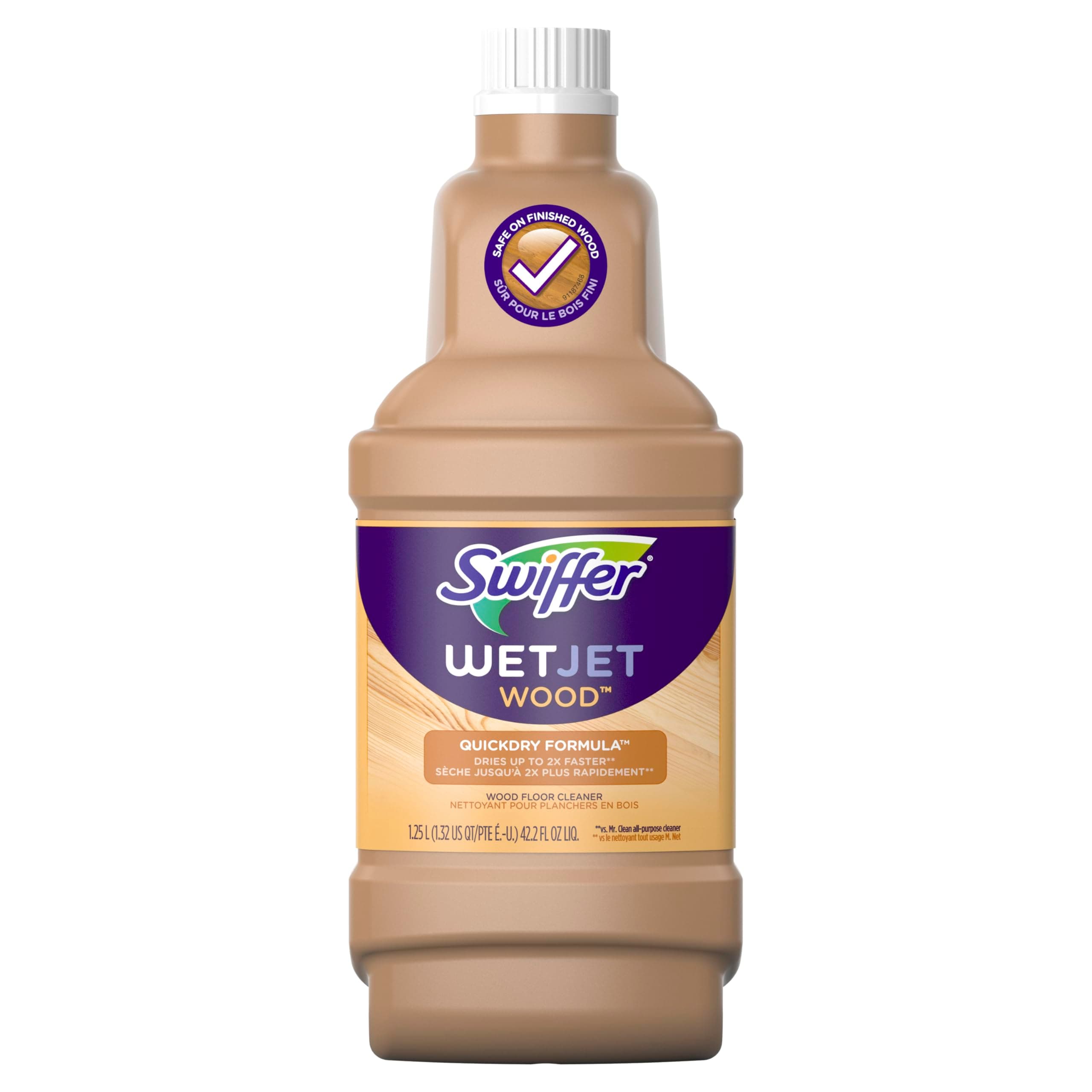 Swiffer WetJet Multi-purpose Hardwood Floor Cleaner Solution Refill, 1.25L (Packaging May Vary)