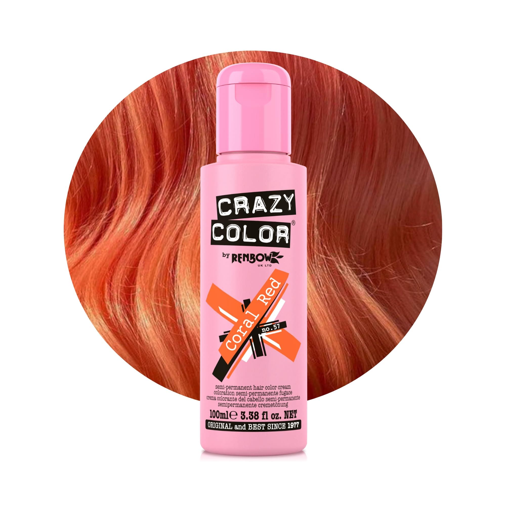 Vibrant Coral Red Semi-Permanent Hair Dye. Highly Pigmented Copper Conditioning & Oil Nourishing Vegan Formula | No Bleach or Ammonia | 100ml