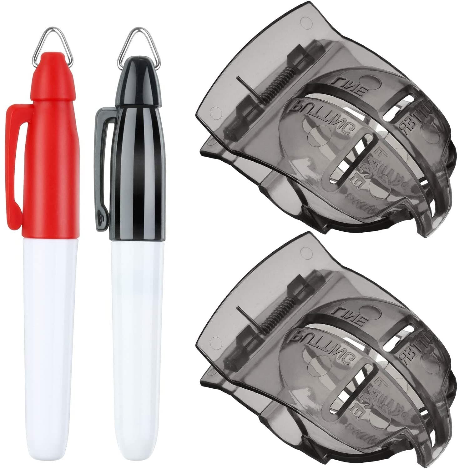 Wawasia Golf Marker Hand Tools, include 2 Pieces Golf Ball Line Liner Drawing Marking Alignment Putting Tool and 2 Pieces Golf Ball Marker Pen for Golfs Balls Line