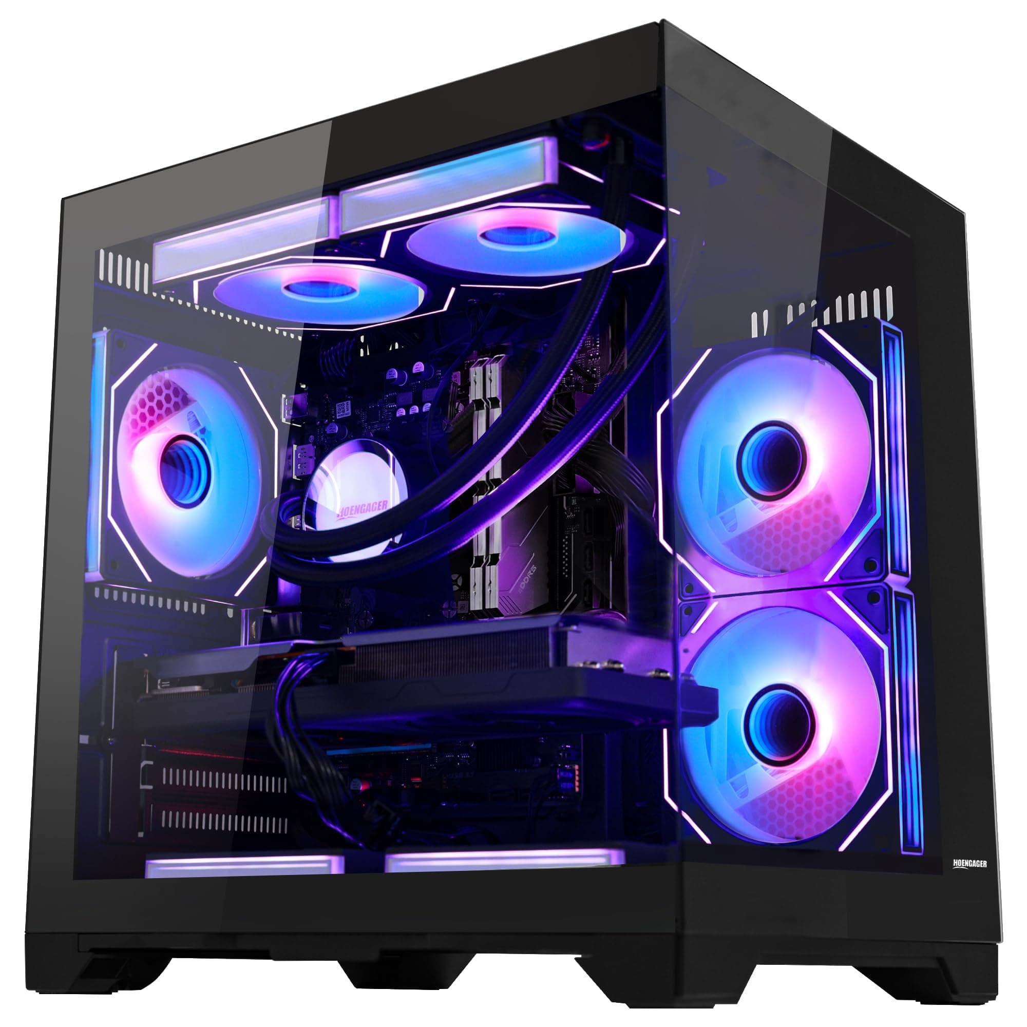 Panorama AI-Optimized Gaming PC Desktop AMD Ryzen 5 9600X 6-Core 3.9GHz, RTX 5060 8GB,1TB PCIe SSD, 32GB DDR5 RAM 6000MHz, WiFi&BT Prebuilt PC 650W PSU,Liquid Cooler,Windows 11, Desktop