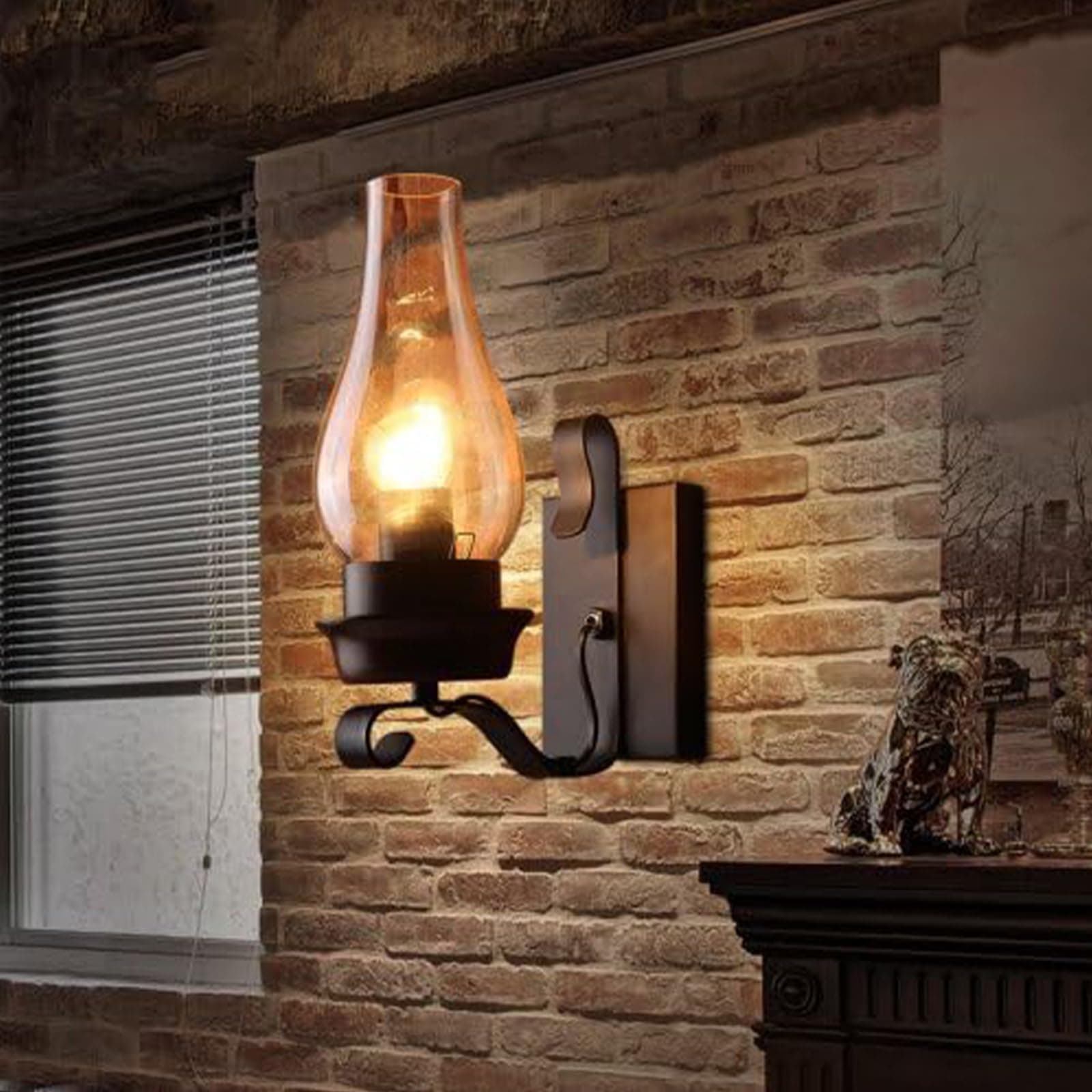 LightInTheBox Retro Rustic Glass Wall Light Bedroom Bedside Table