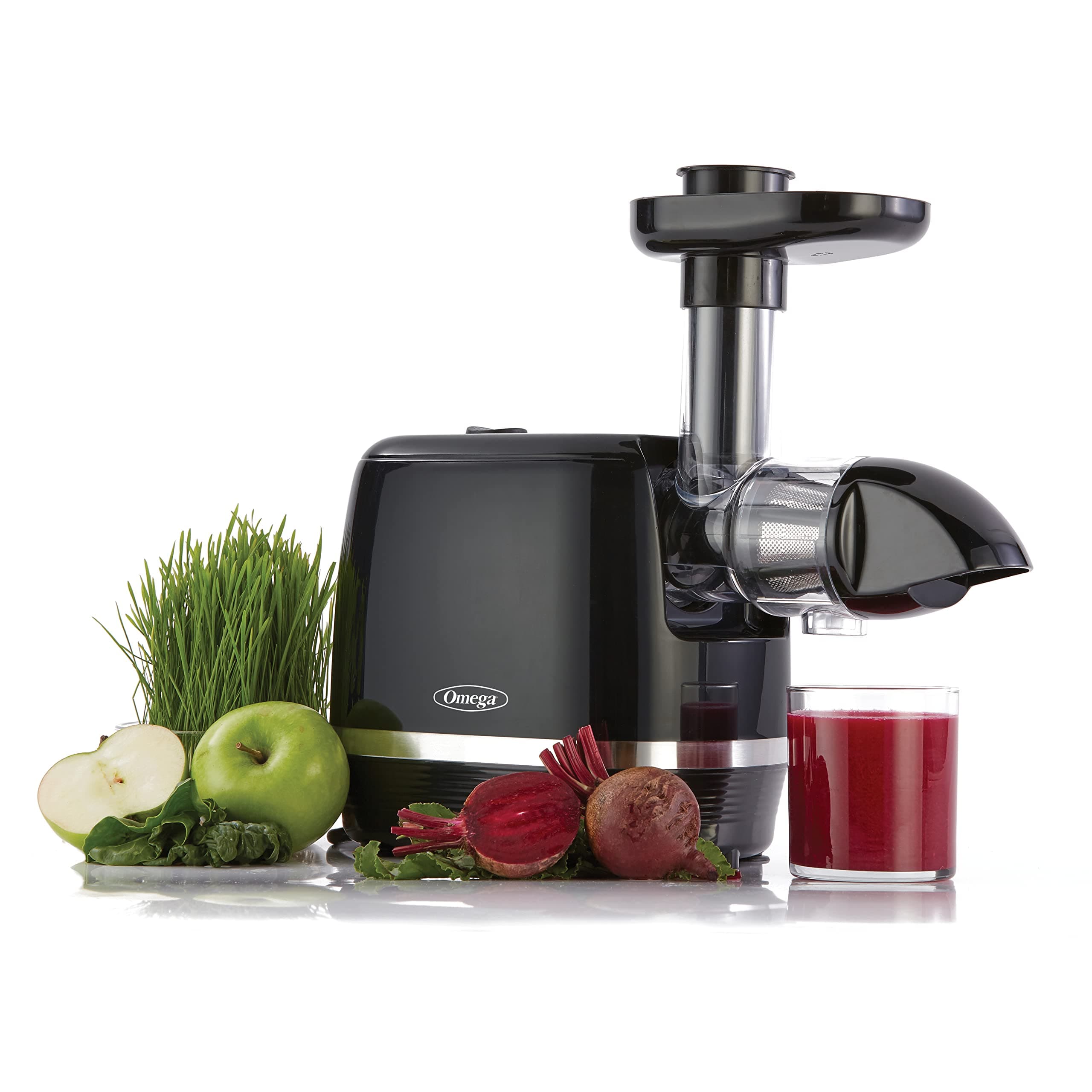 Omega H3000D Cold Press 365 Juicer Slow Masticating Extractor Creates Delicious Fruit Vegetable and Leafy Green High Juice Yield and Preserves Nutritional Value, Plastic, Black
