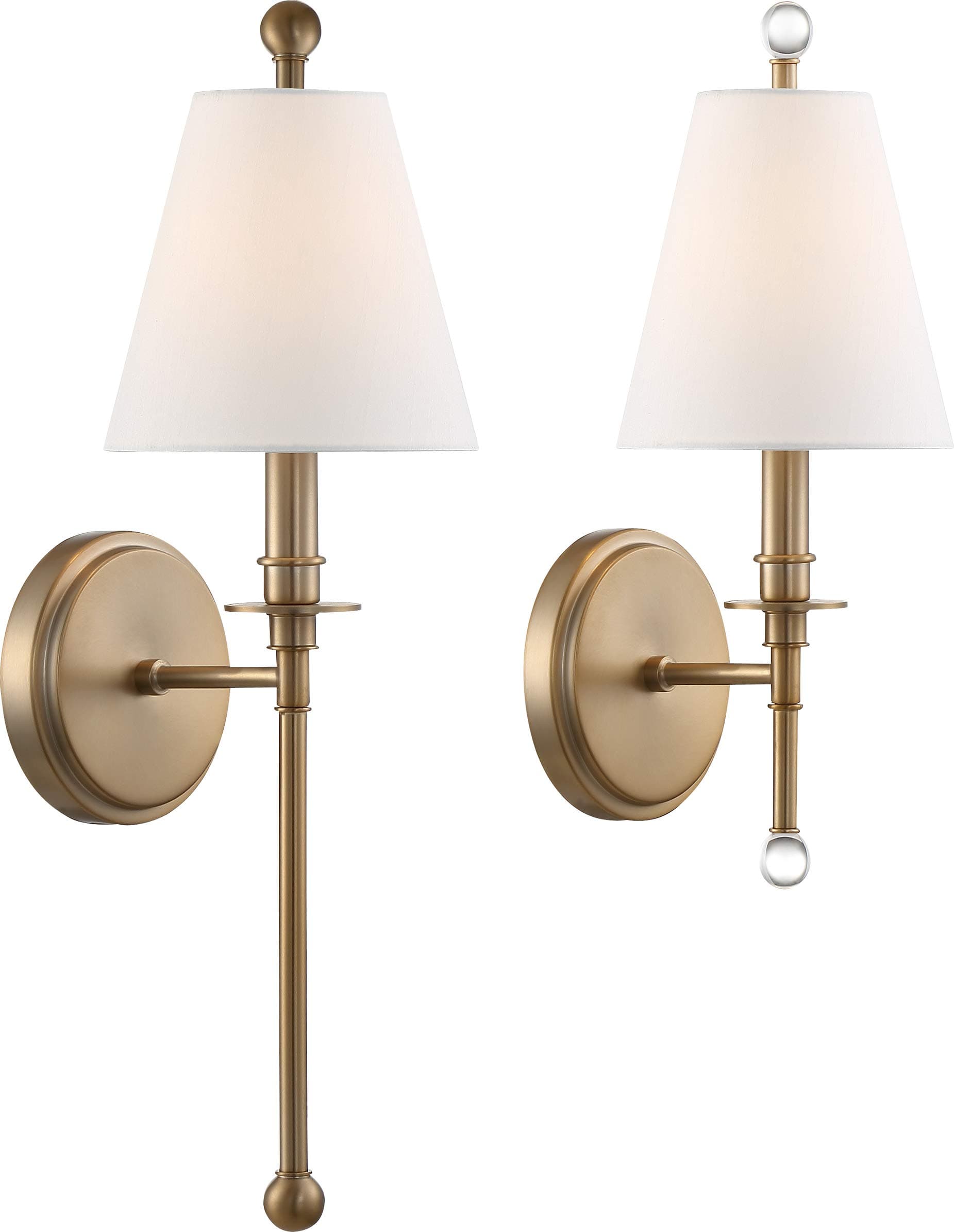 CrystoramaRiverdale 1 Light Aged Brass Sconce