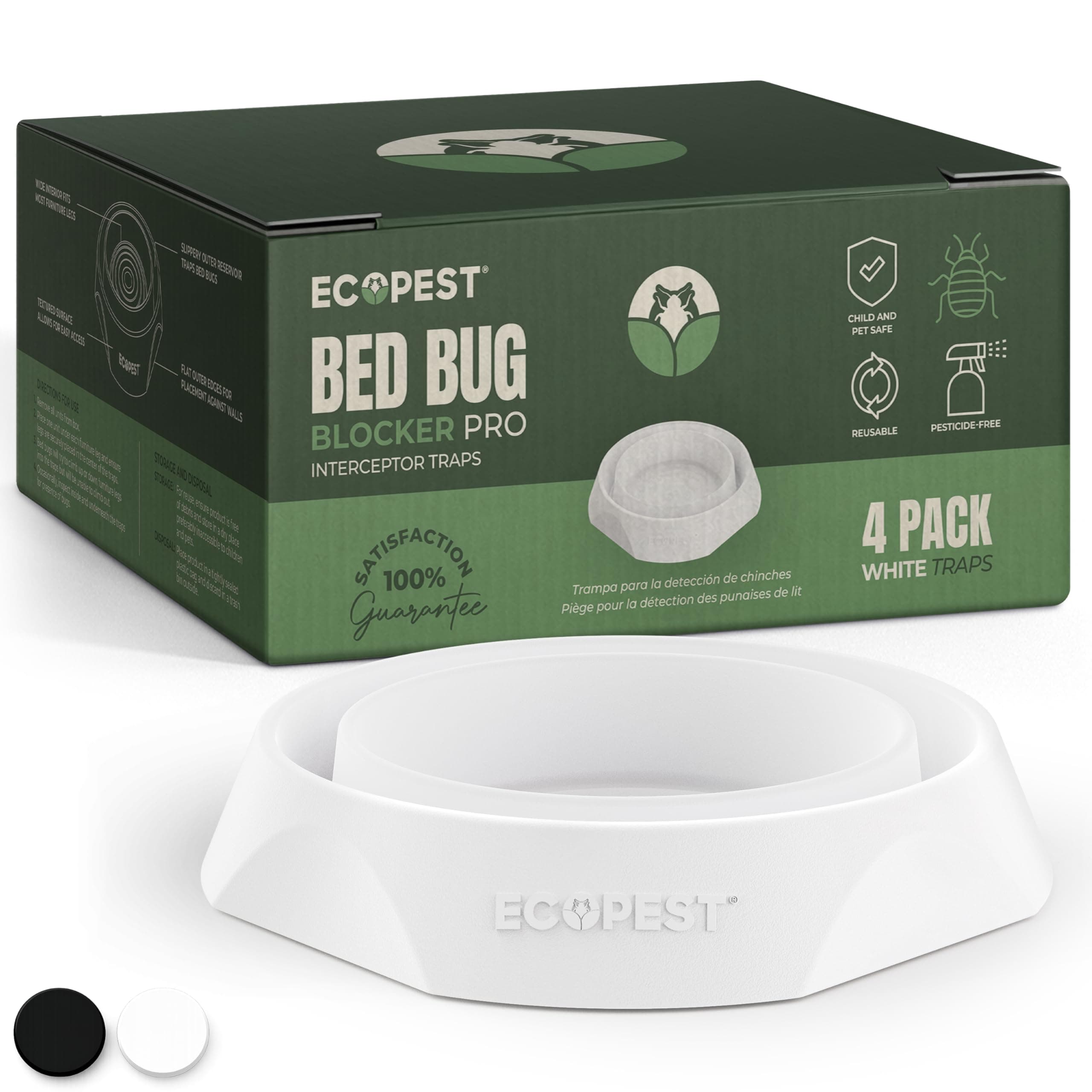 Bed Bug Interceptors – 4 Pack | Bed Bug Blocker (Pro) Interceptor Traps