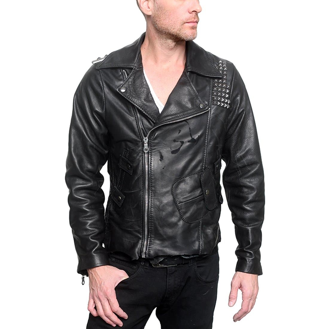 "Rebel Custom Black Leather Jacket in 2X-Large