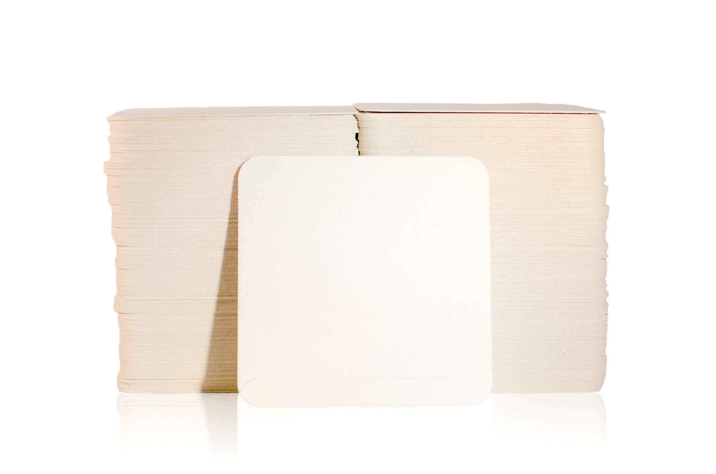 Katz Americas 4" Square Lightweight (35pt) Blank Pulpboard Coaster (Case of 1,000)