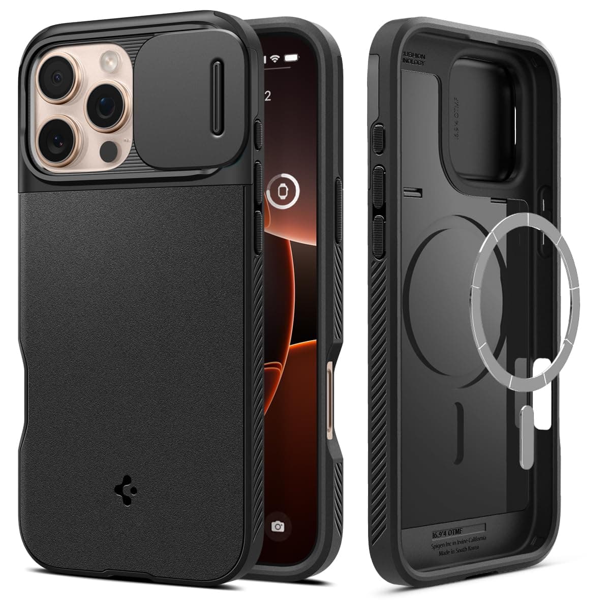 Spigen Optik Armor MagFit for iPhone 16 Pro Max case cover (2024) MagSafe compatible - Black