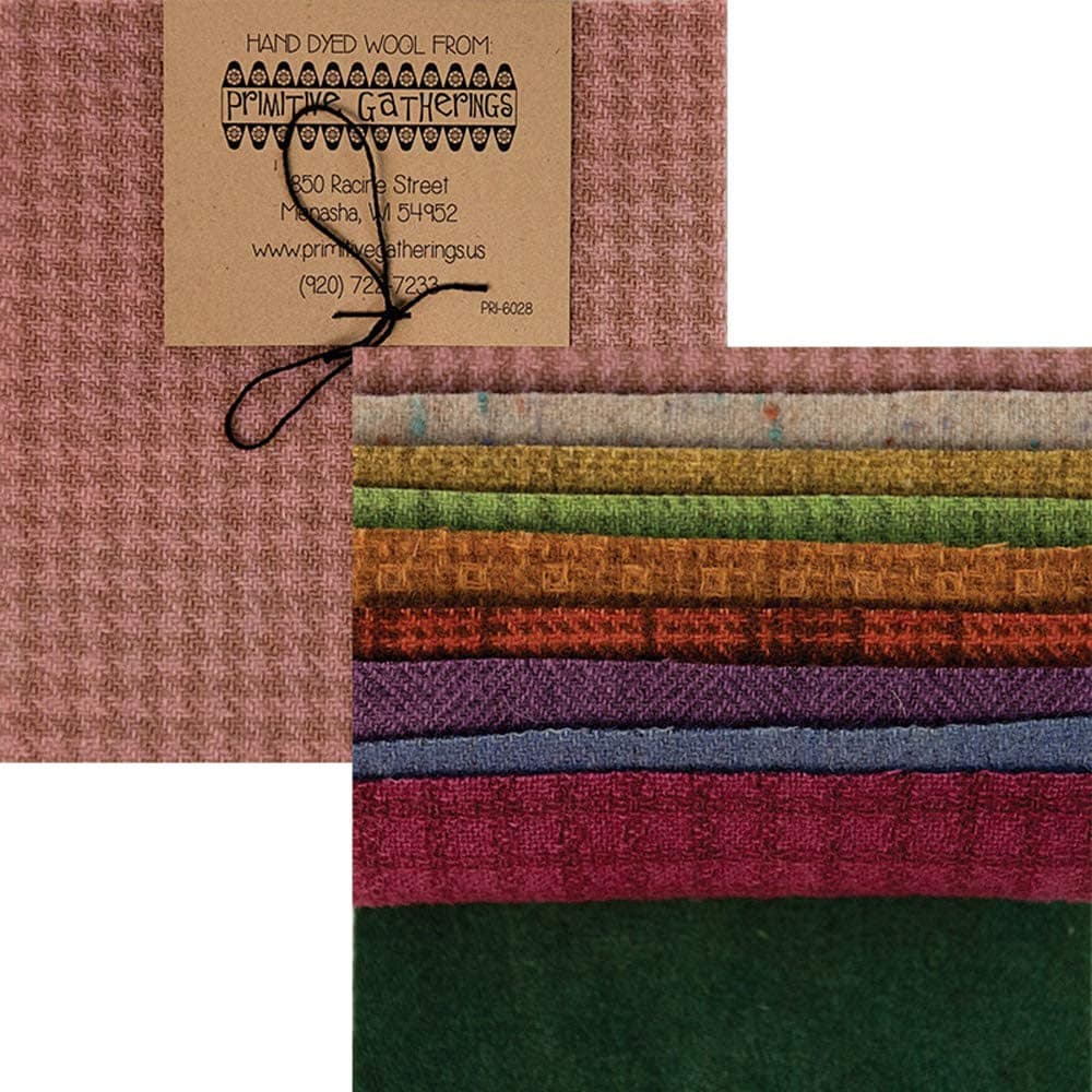 Primitive Gatherings Hand Dyed Wool Pastel Texture Charm Pack 10 5-inch Squares Moda PRI 6028