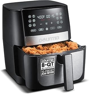 8 Qt Digital Air Fryer GAF826 – XL Capacity with 12 One-Touch Presets, Nonstick Dishwasher Safe Basket, Oil-Free Cooking, ETL-Certified, Sleek Black Finish