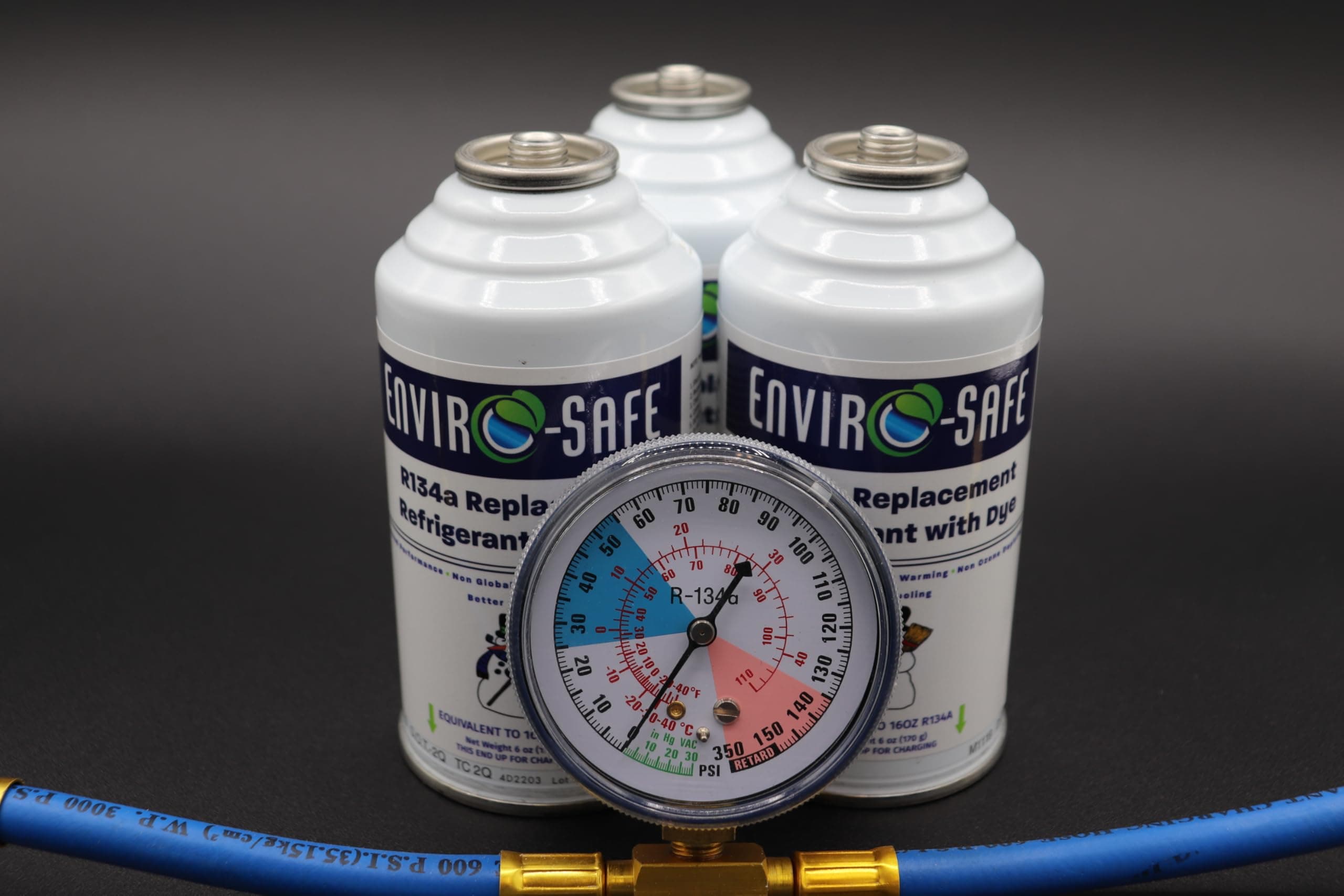 R134a Replacement | 3 Cans(6oz) with Gauge Piercing Valve for AC Recharging