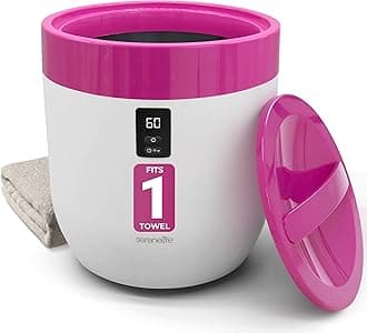 SereneLife Counter Towel Warmer Bucket - with Customized Fragrance for Spa and Bathroom, Luxury Heater, Auto Shut Off, Fits 1 Large Blanket, Bathrobe, PJs (Pink)