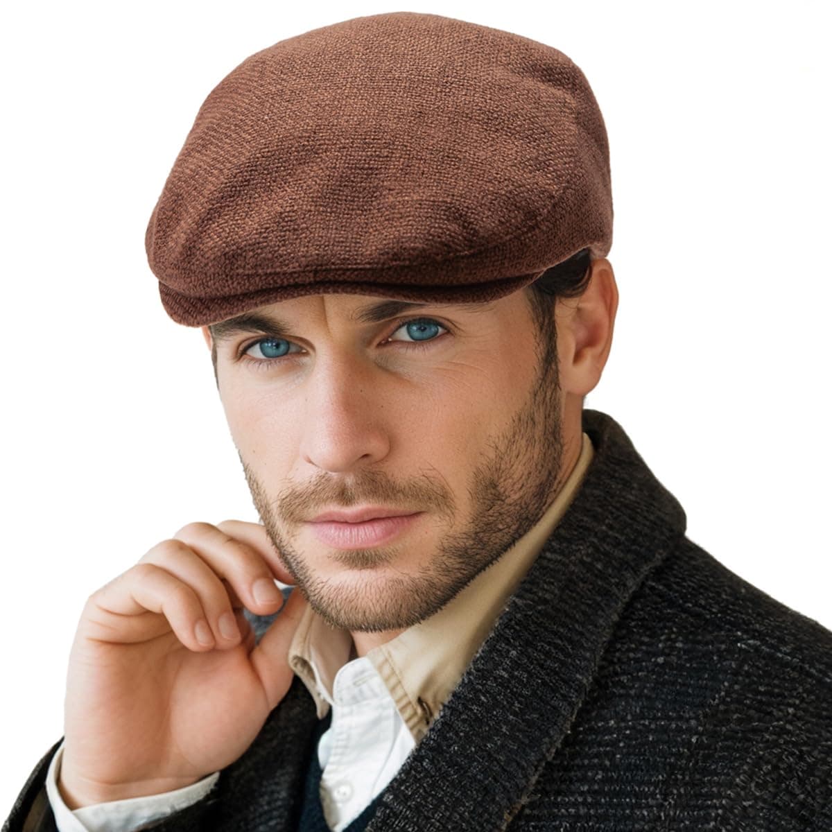 Classic Solid Flat Cap Newsboy Hats for Men Cabbie Driving Scally Adjustable