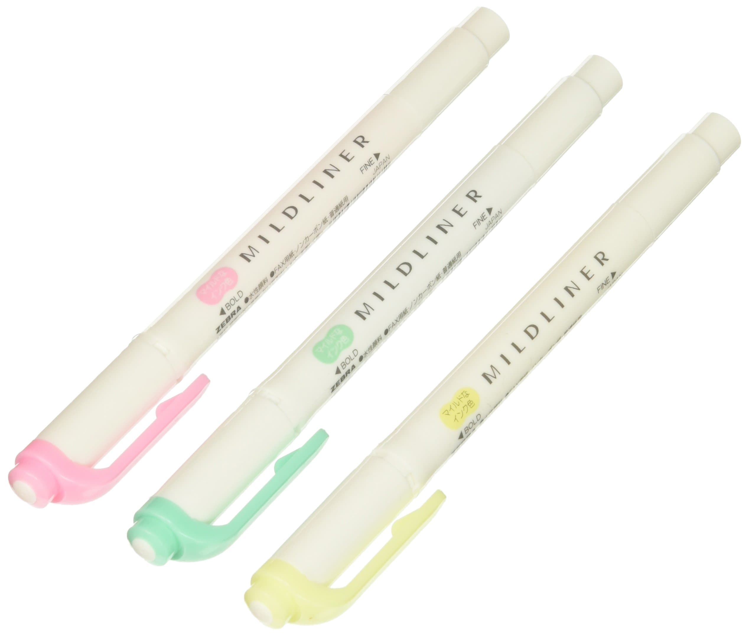 ゼブラ(ZEBRA) マイルドライナー ほんのり蛍光色3色セット WKT7-3C