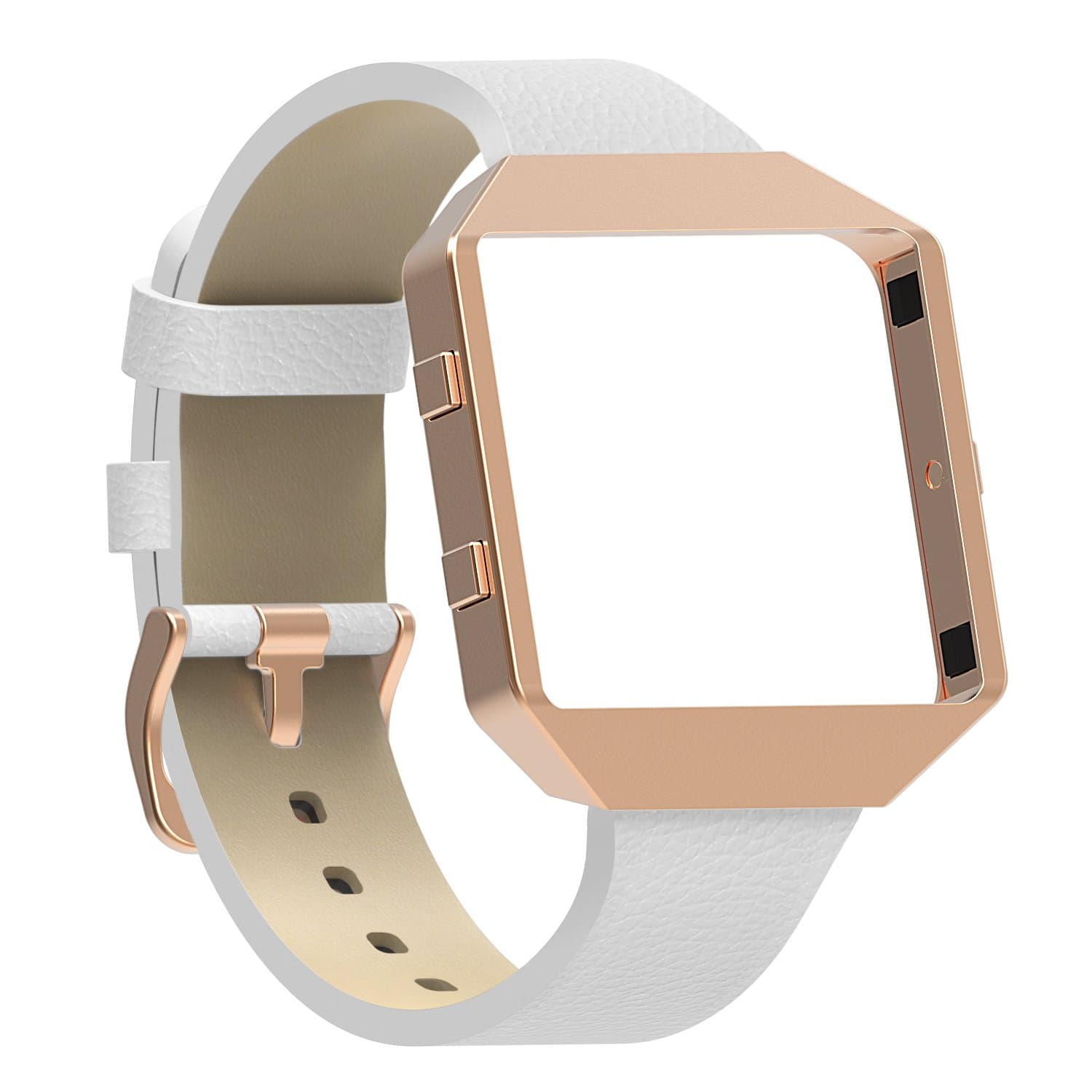 SnowCinda For Fitbit Blaze Bands with Frame, Replacement Leather Slim Straps with Metal Stainless Steel Frame for Fitbit Blaze Smart Fitness Watch