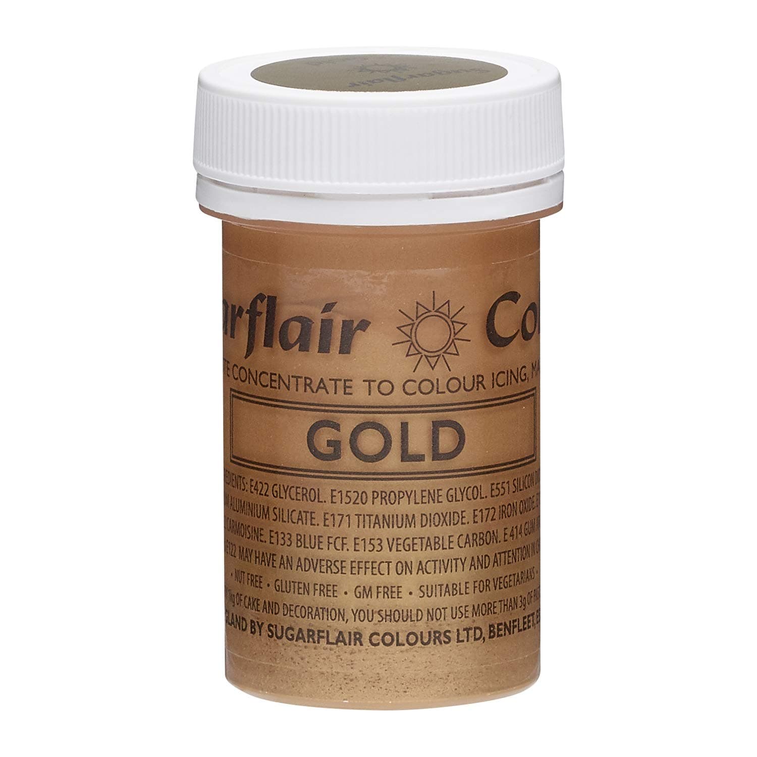 Culpitt Sugarflair Paste Colours-Gold Satin, Small