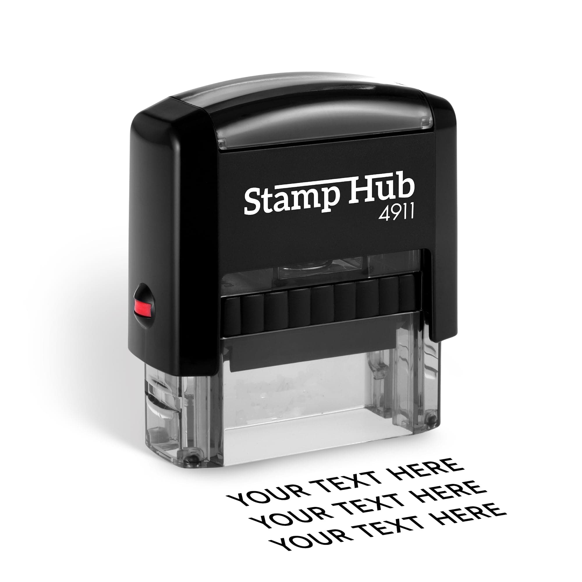 Self Inking Personalized Stamp - Up to 3 Lines, Custom Return Address, Customizable Office Name Rubber - Easy to Change Ink Cartridge, Multiple Ink Color Options - Small