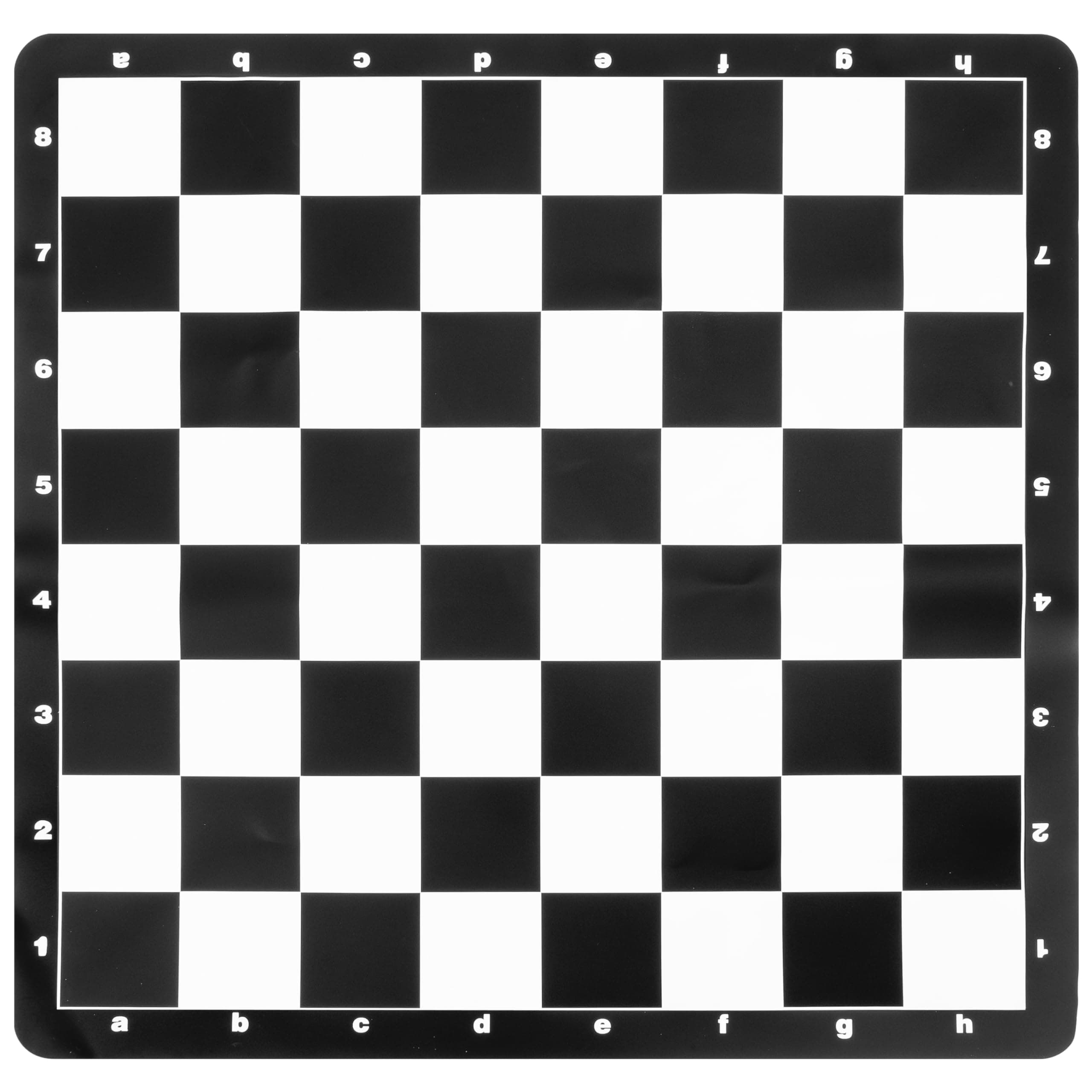 15 Inch Silicone Chess Board with Black Borders - Foldable, Spill-Proof, Stain-Resistant, Roll-Up Travel Chess Board for Adults and Kids - Portable, Durable, Easy to Clean, for Home, School or Travel