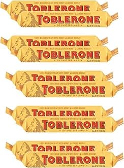 Toblerone of Switzerland Swiss Chocolates with Honey & Almond, 10 X 35 Gram
