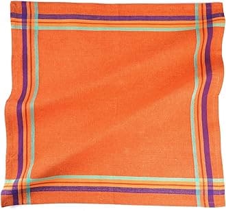 FINGERCRAFT Table Napkins 100% Cotton Yarn Dyed Thick Fabric Cloth Napkins High GSM Napkins 20in x 20in Washable and Reusable for Kitchen Hotels Wedding (Rust Stripe, Set of 6)