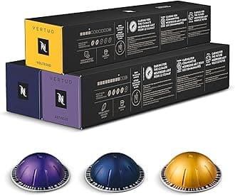 Vertuo Coffee Pods Espresso Variety Pack - 30 Capsules (3 sleeves) Includes 10 Altissio, 10 Diavolto, 10 Voltesso Pods