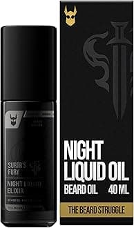The Beard Struggle Night Liquid Elixir Beard Oil - Platinum Collection - Surtr's Fury (1.35 Fl oz) - Beard Oil for Men - Natural Blend for Softens, Moisturizing, & Healthier Beard Growth