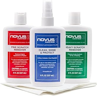 NOVUS Plastic Polish Kit 1/2/3 x 237 ml (8 oZ) + 6 Polish Mat