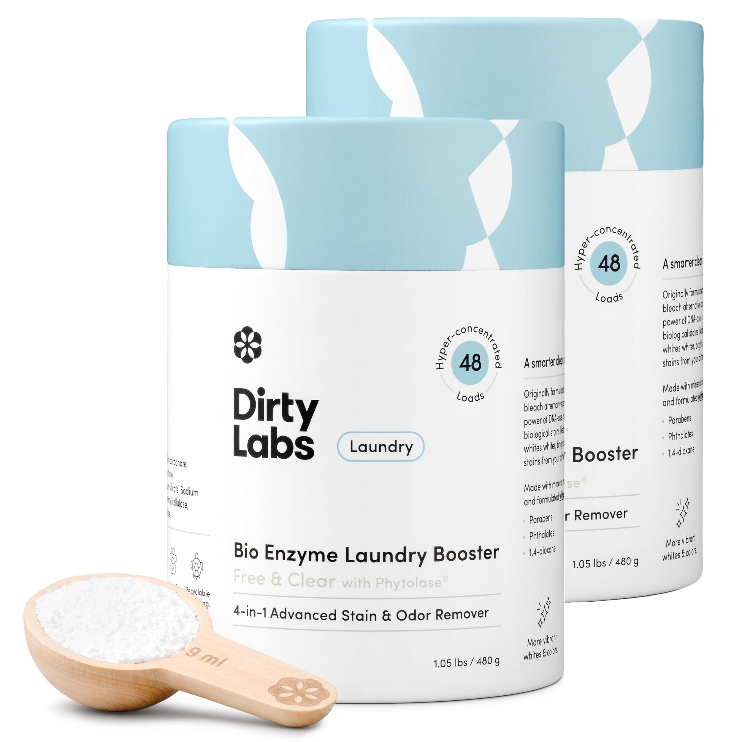 Dirty Labs Unscented | Bio-Enzyme Wash Booster | 2 Pack = 96 Loads | Hyperconcentrate | High Efficiency & Standard Washing Machine | Non-Toxic, Biodegradable | Elimini Booster
