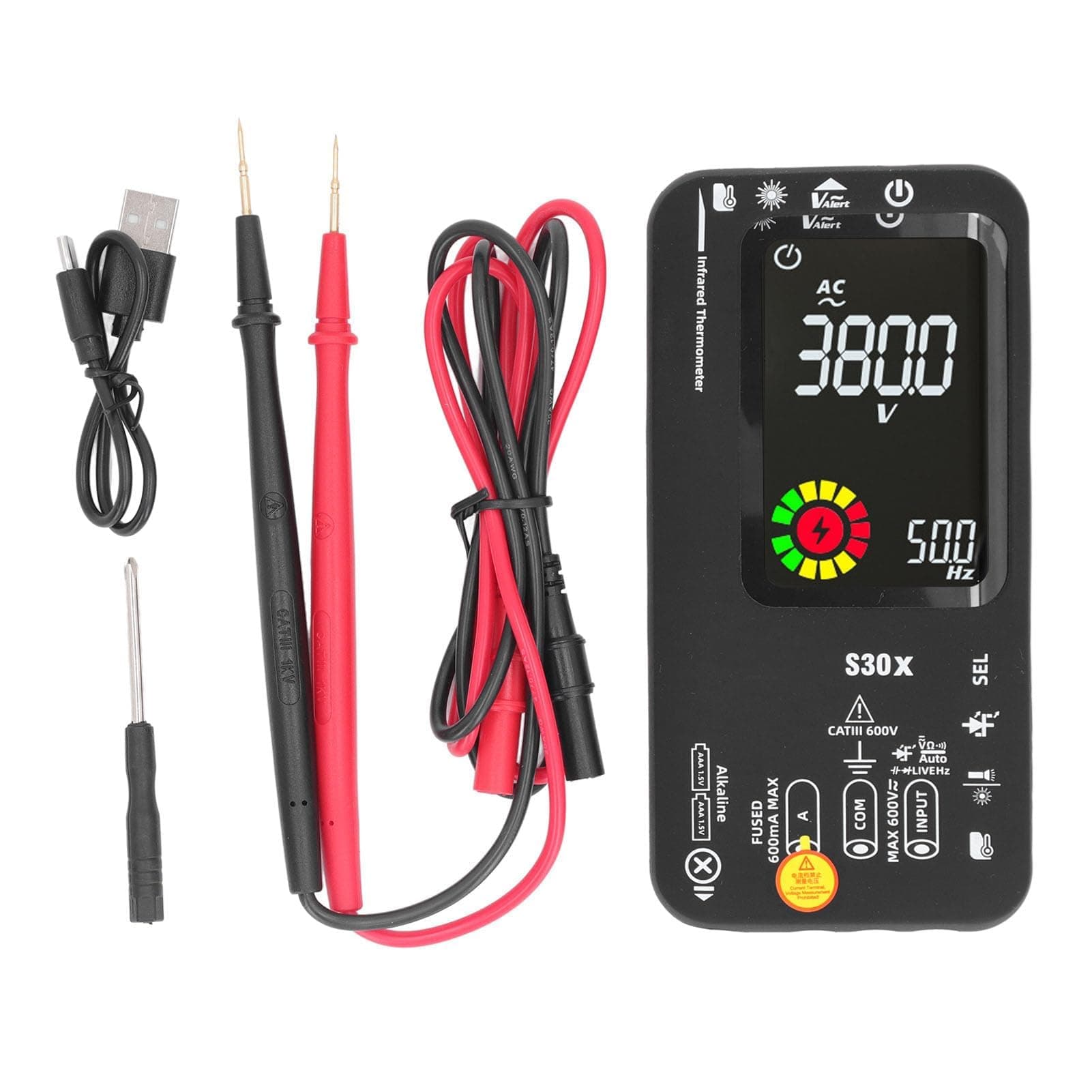Crenova MS8233D Multimeter for Voltage Current Resistance, AC DC Voltmeter Ohm Tester with Backlight LCD Display