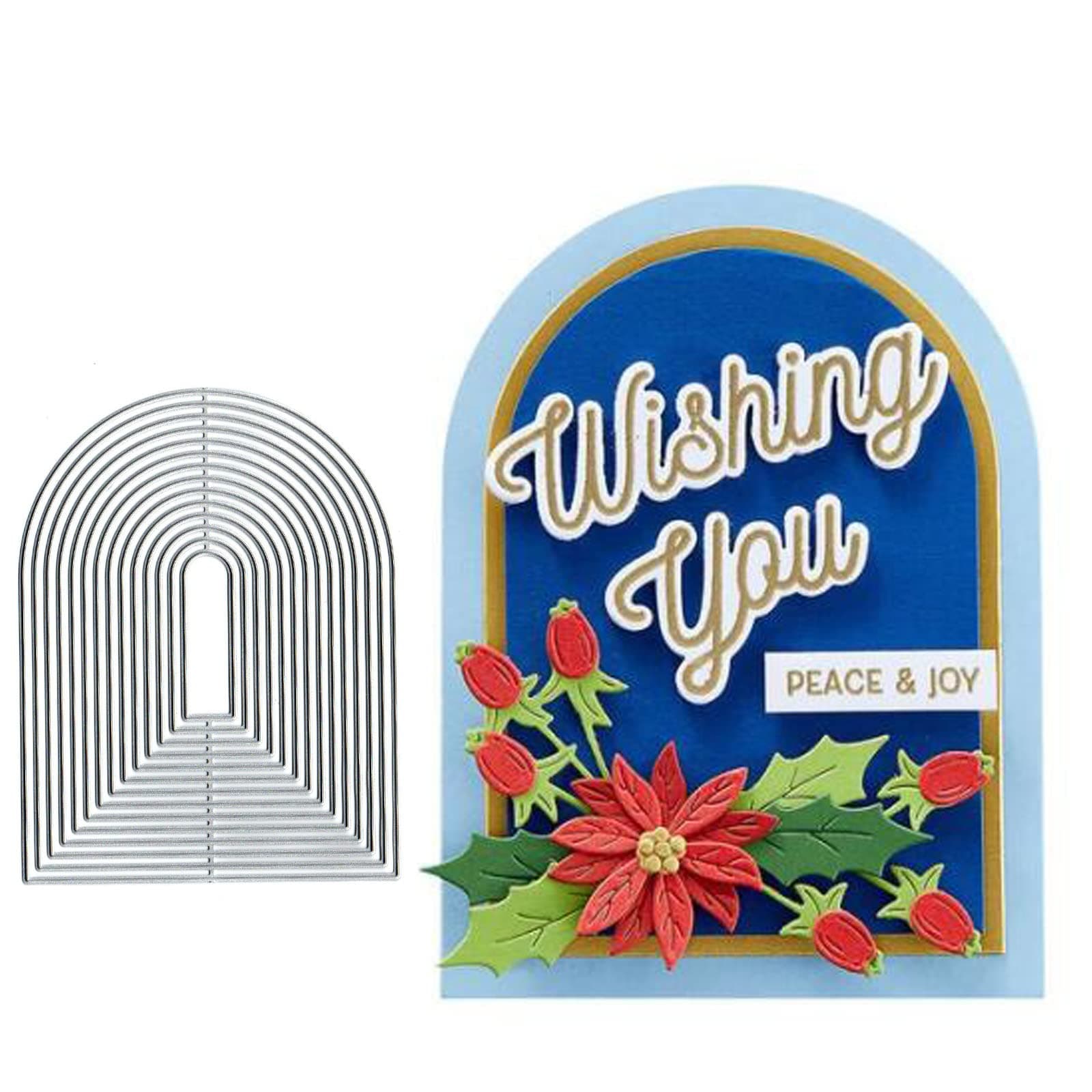 Arched Nesting Essential Arches Metal Die Cuts,Spring Love Wedding Door Frame Cutting Dies Cut Stencils for DIY Embossing Photo Decorative Paper Dies Scrapbooking Card Making