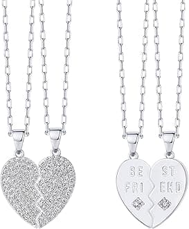 14K Gold Plated Cubic Zirconia Heart Necklace | Cute Dainty Love Pendant Necklaces for Women - Valentines Day Trendy Jewelry