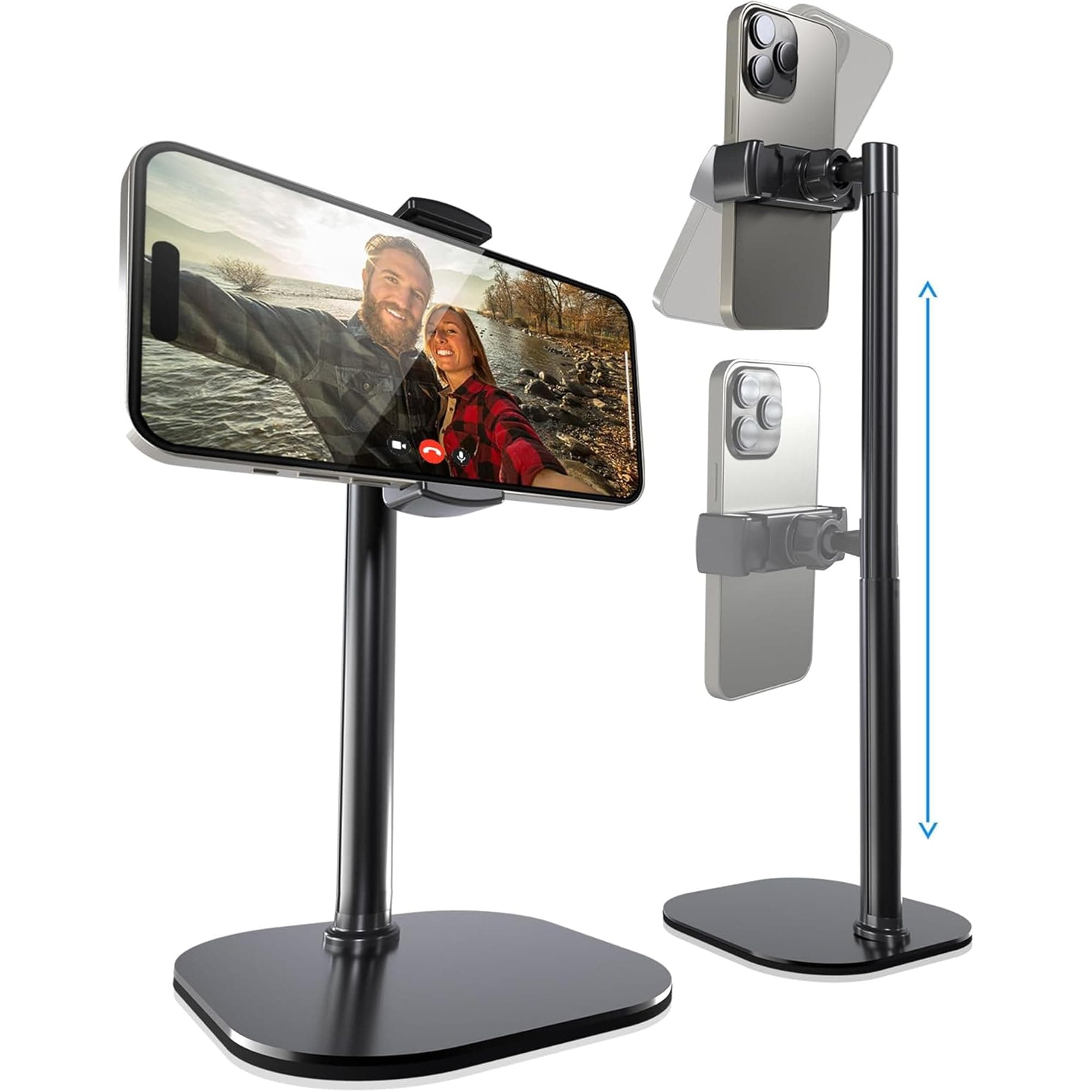 COOPER ChatStand, Adjustable Cell Phone Stand for Desk, Cell Phone Holder for Desk, Mobile Stand, Mobile Holder for Apple iPhone, Fits Samsung, Android Smartphones - Night Black