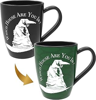 – WOW! STUFF Harry Potter Sorting Hat Mug - Slytherin | Heat Reveals The Hidden Hogwarts House | Thermal Pattern Change, Black