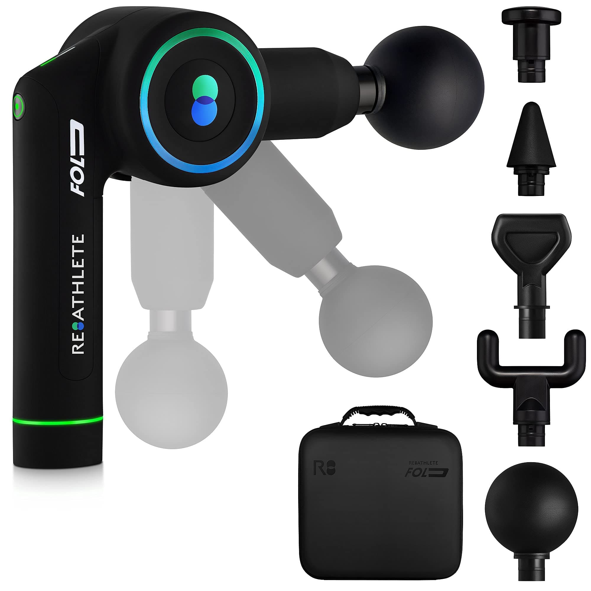 REATHLETE FOLD Massage Gun | First-Ever Foldable Professional Percussion Massager| Portable Wireless Massage Gun | Deep Tissue Pain Relief | Personal Massager for Athletes and Exercisers